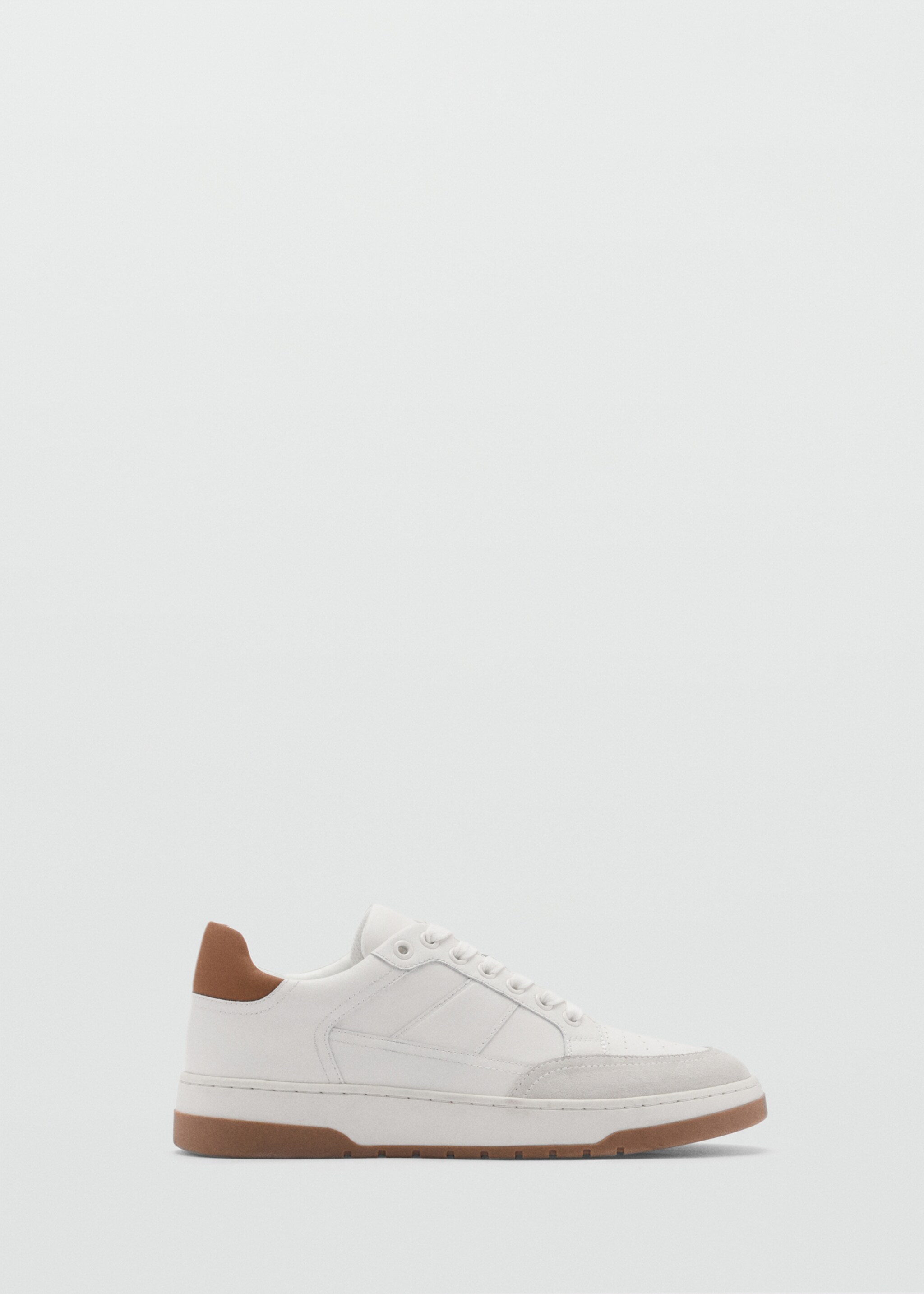 Combined leather trainers - Article without model, White. Ref: 87040613-00.