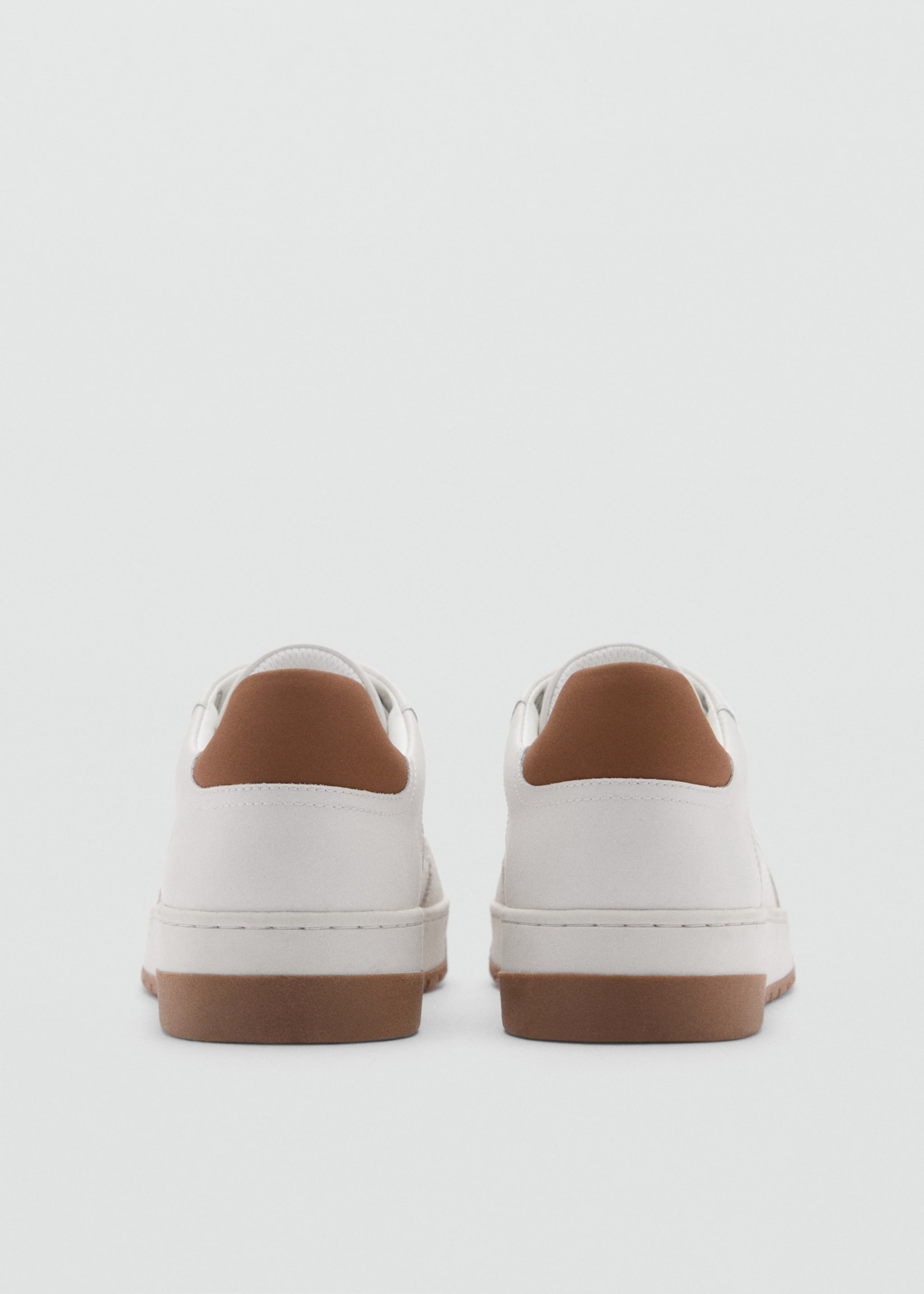 Combined leather trainers - Details of the article 1, White. Ref: 87040613-00.