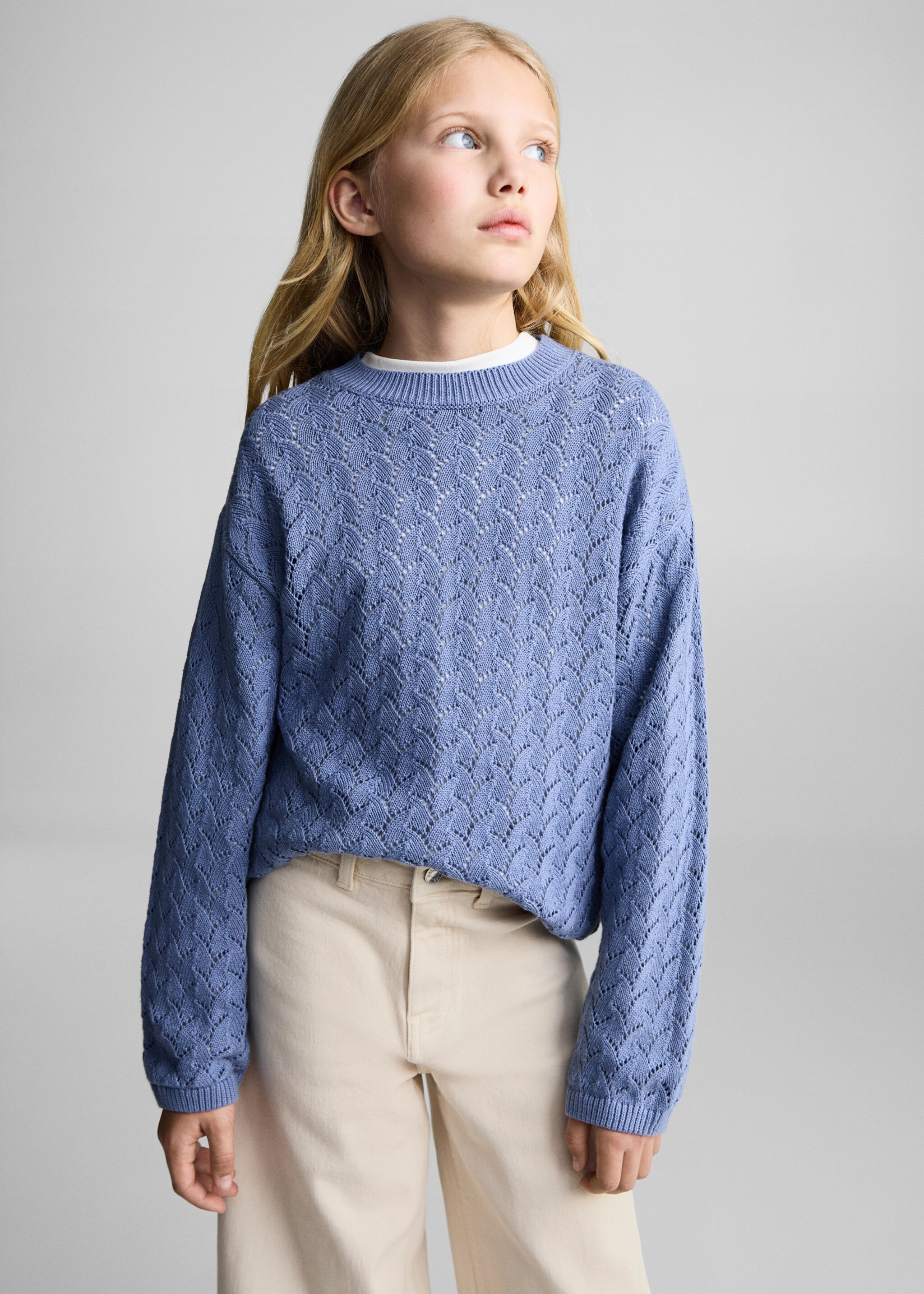 Jeans culotte mid-waist comfort - Details of the article 1, Sand. Ref: 87040615-00.