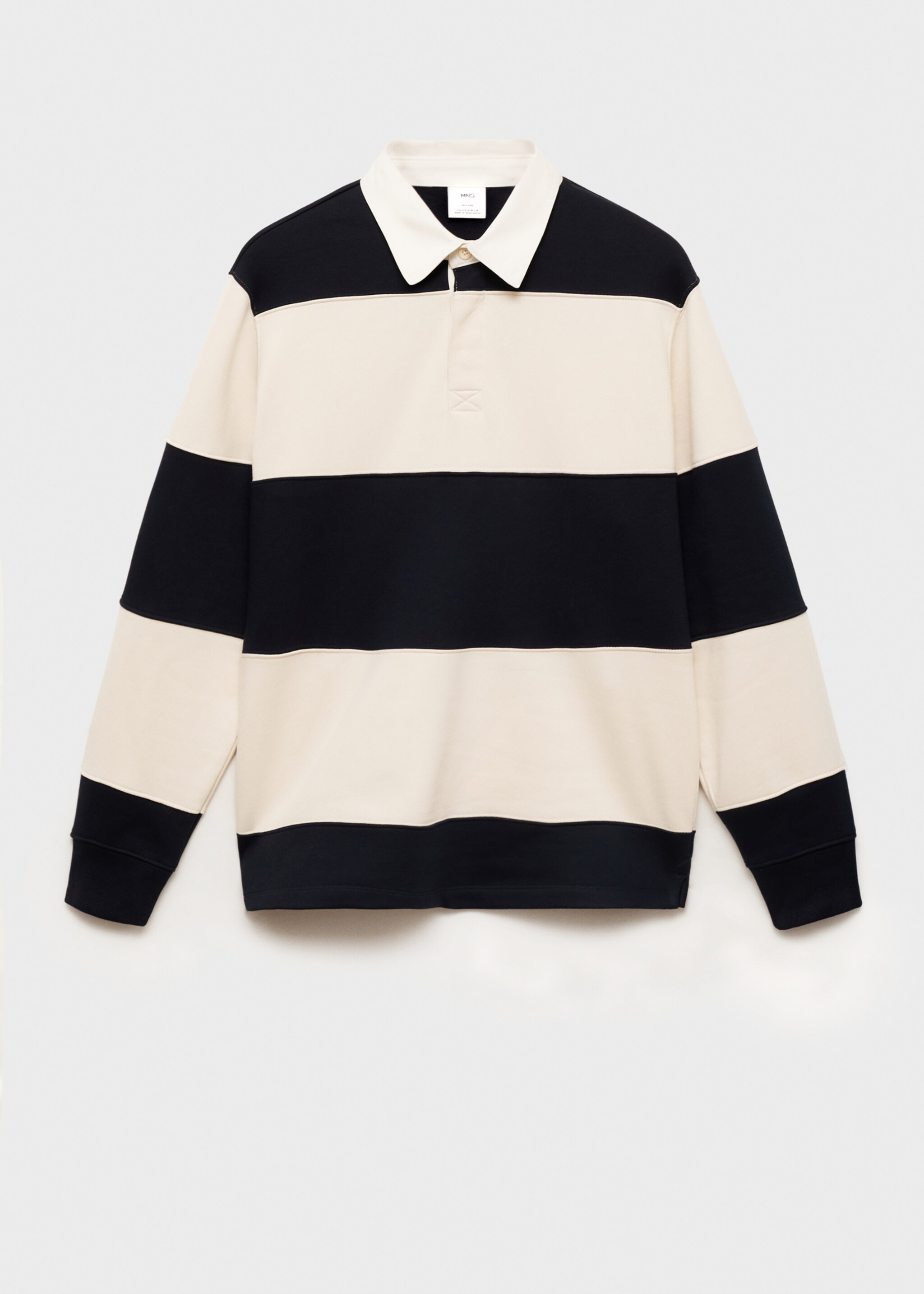 Gestreept katoenen polosweatshirt - Artikel zonder model, Donkermarine. Ref: 87040616-00.