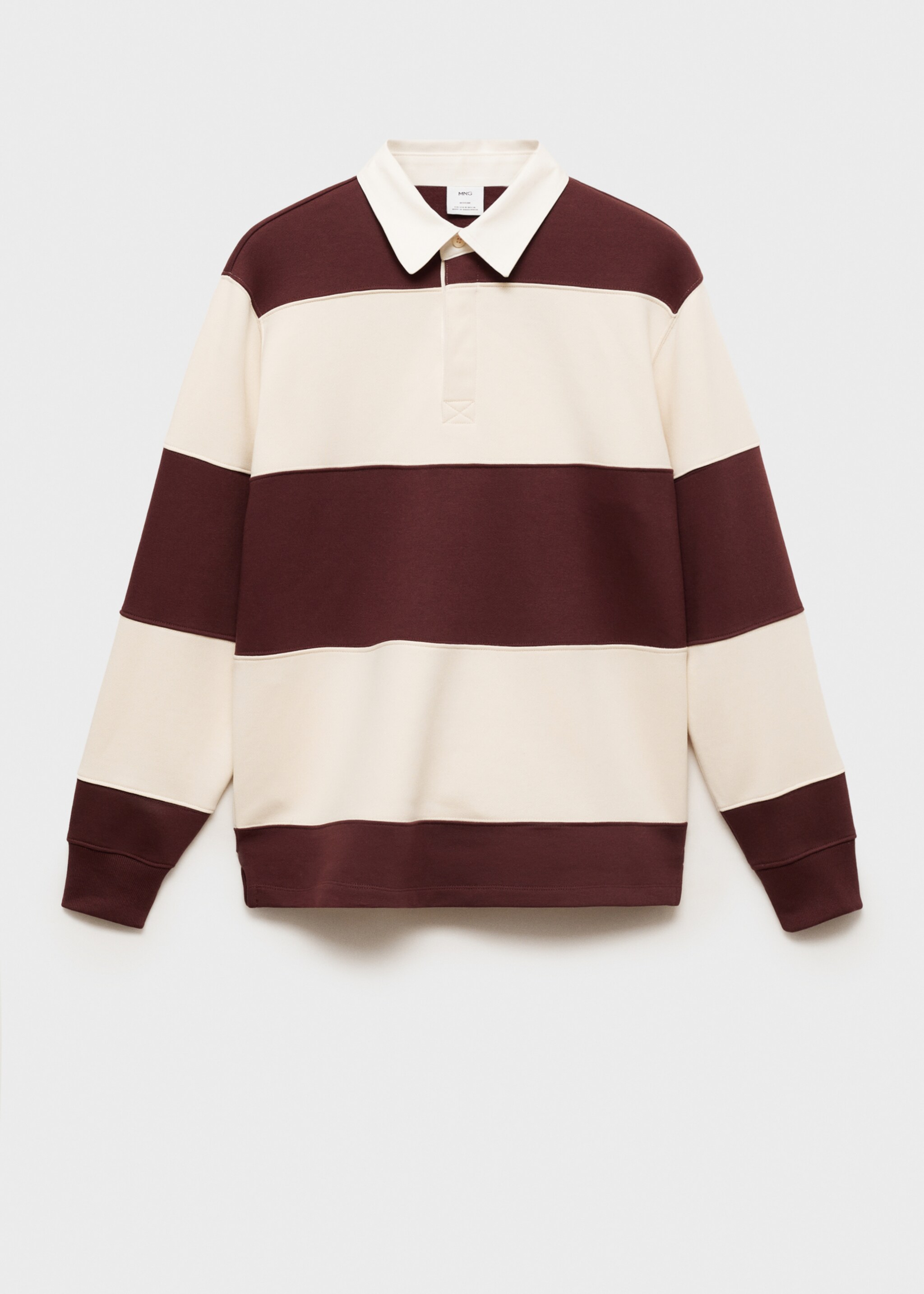 Gestreept katoenen polosweatshirt - Artikel zonder model, Bordeaux. Ref: 87040616-00.