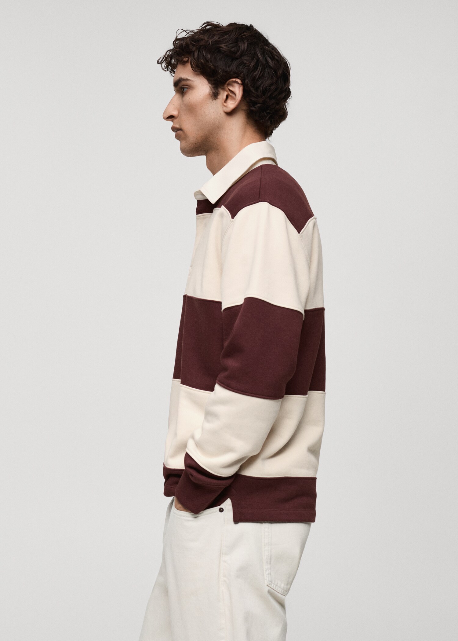 Gestreept katoenen polosweatshirt - Detail van het artikel 2