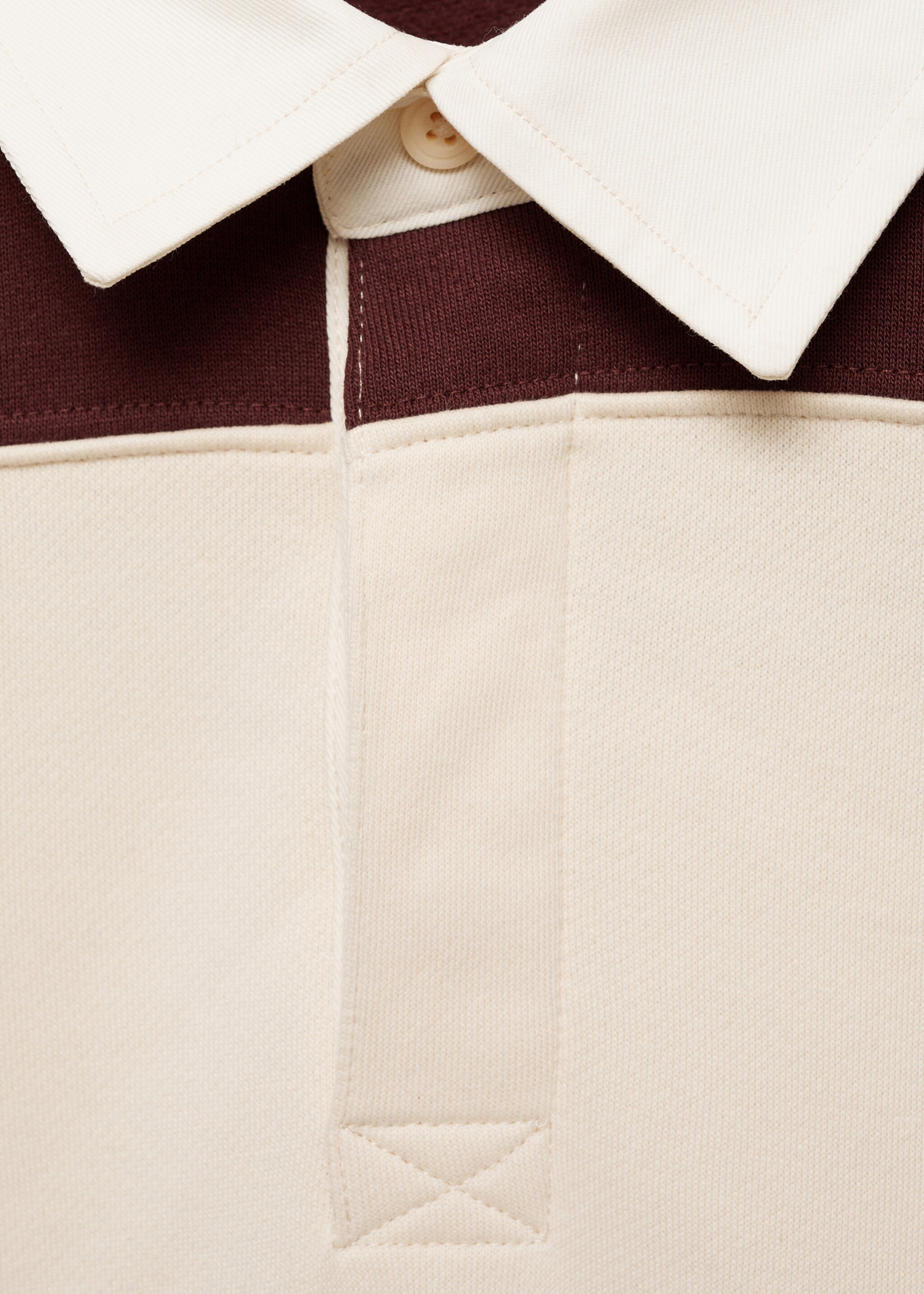 Gestreept katoenen polosweatshirt - Detail van het artikel 8, Bordeaux. Ref: 87040616-00.