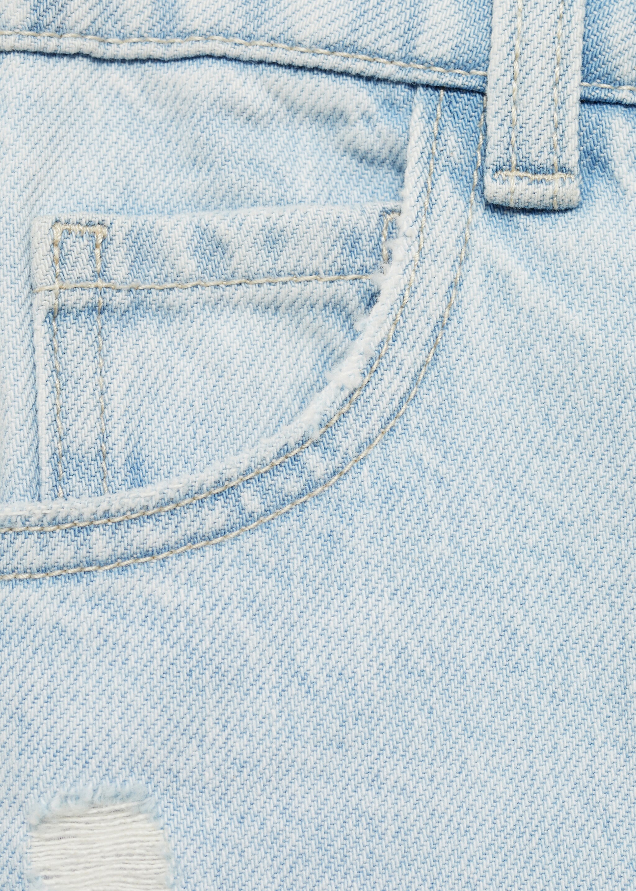 Mom fit decorative rips jeans - Details of the article 8, Light Blue. Ref: 87040617-00.