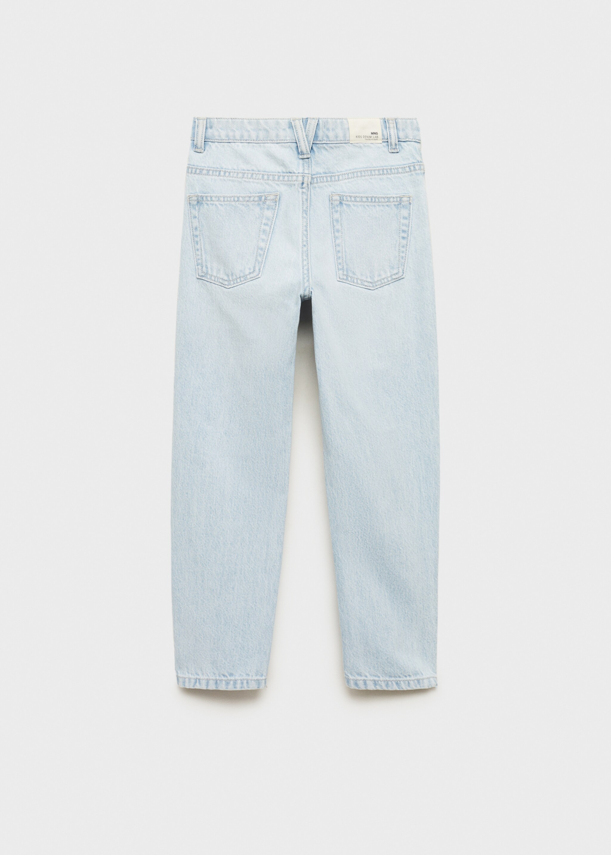 Mom fit decorative rips jeans - Reverse of the article, Light Blue. Ref: 87040617-00.
