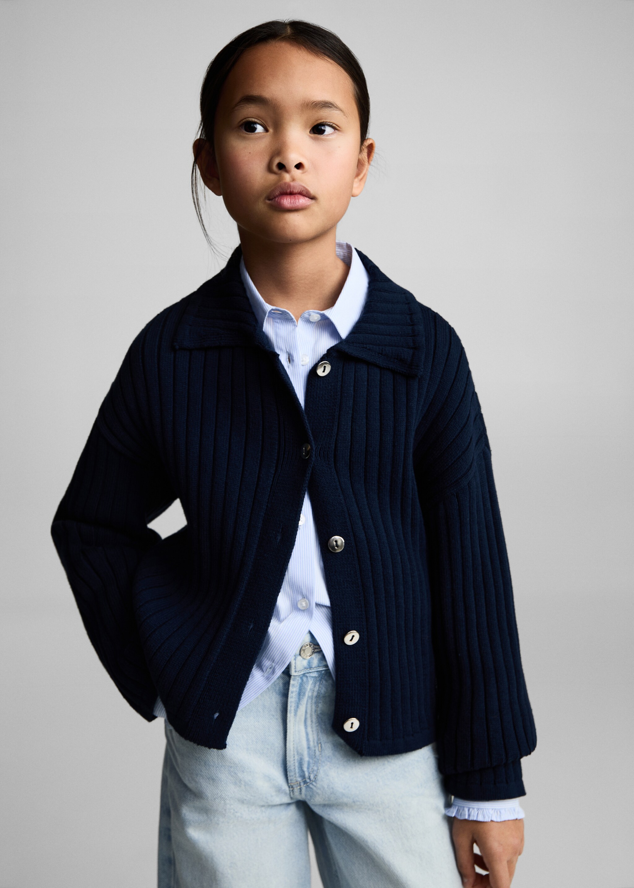 Wideleg low frayed hem jeans - Medium plane, Light Blue. Ref: 87040618-00.