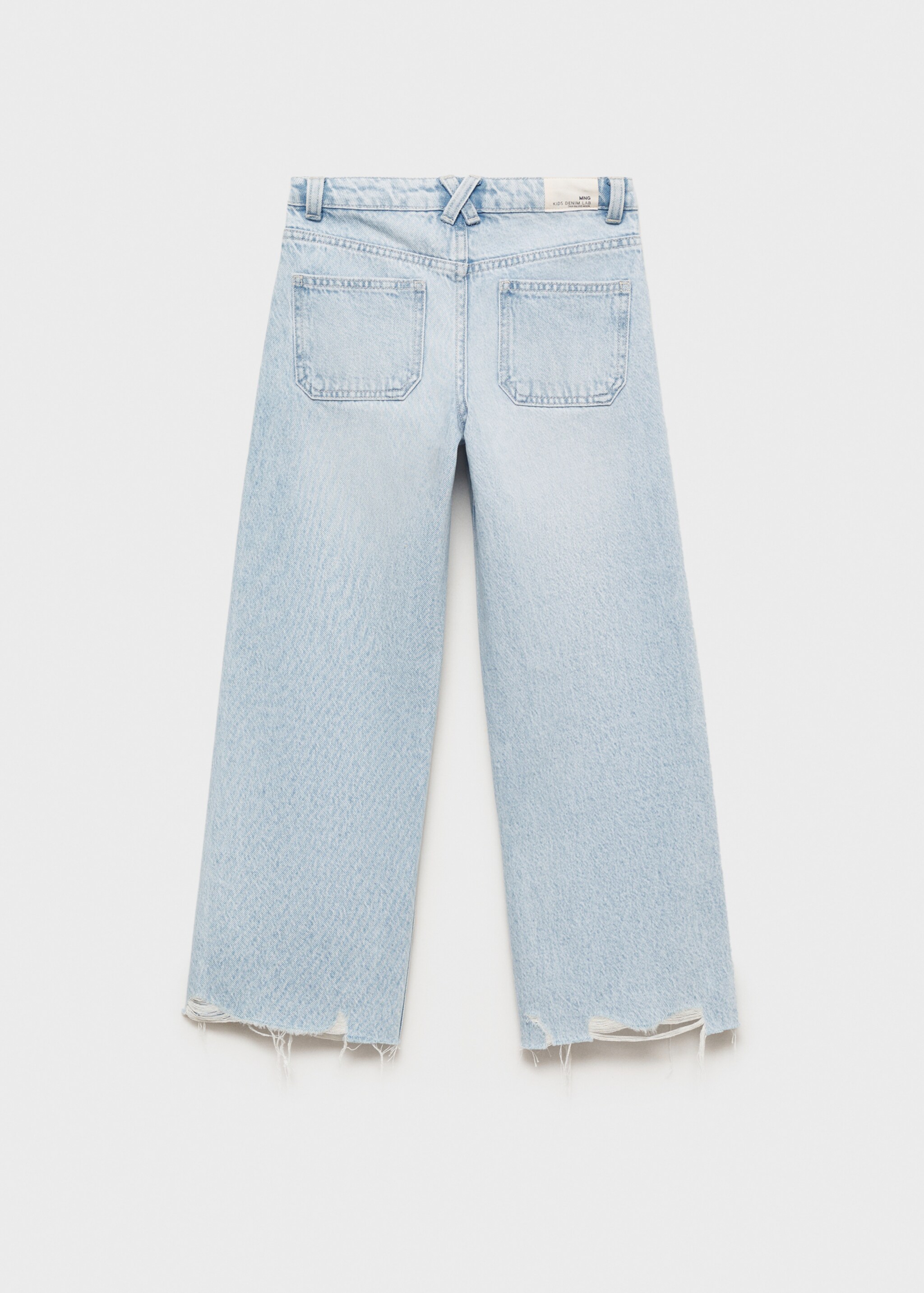 Wideleg low frayed hem jeans - Reverse of the article, Light Blue. Ref: 87040618-00.