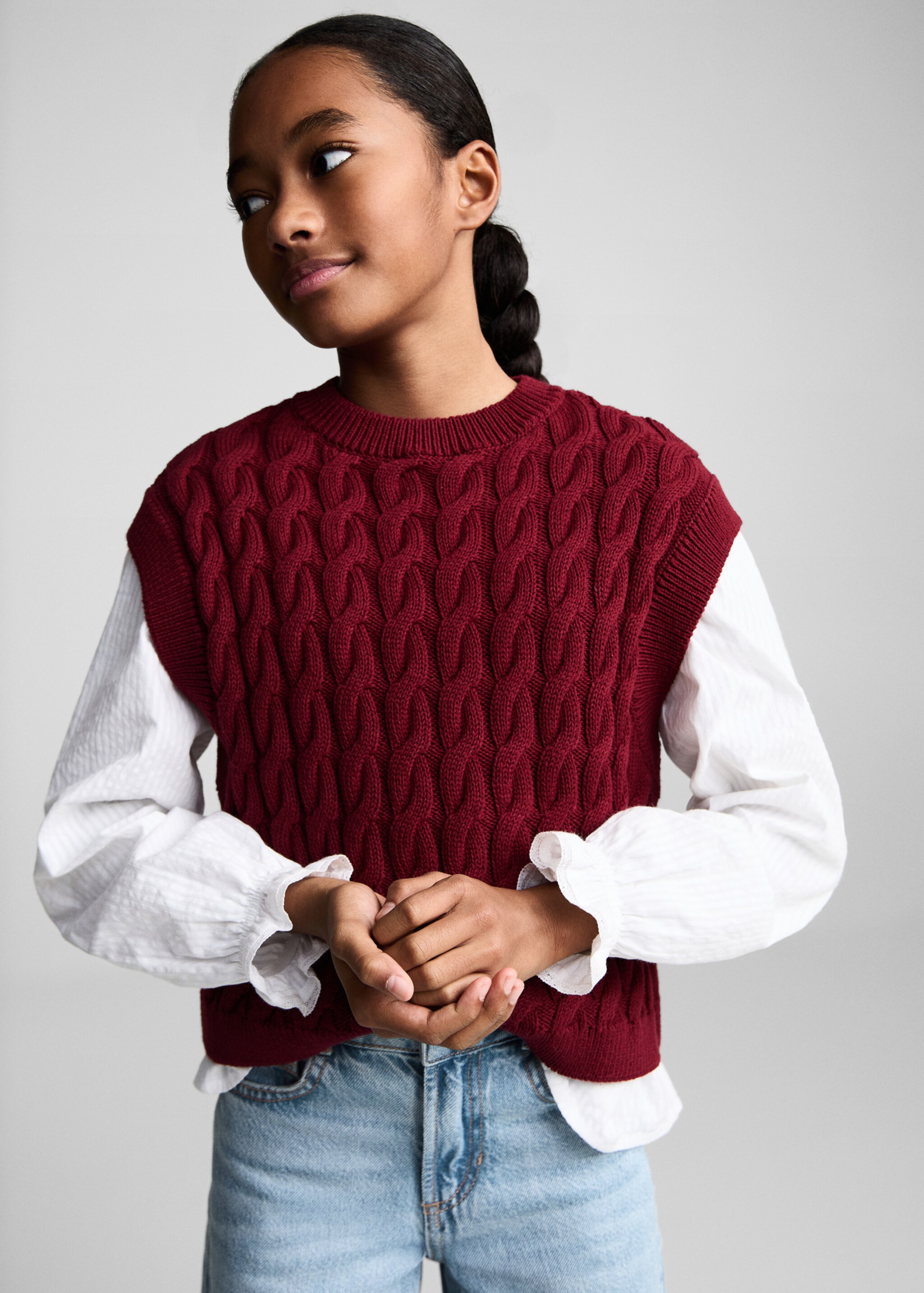 Wideleg low frayed hem jeans - Medium plane, Medium Blue. Ref: 87040618-00.