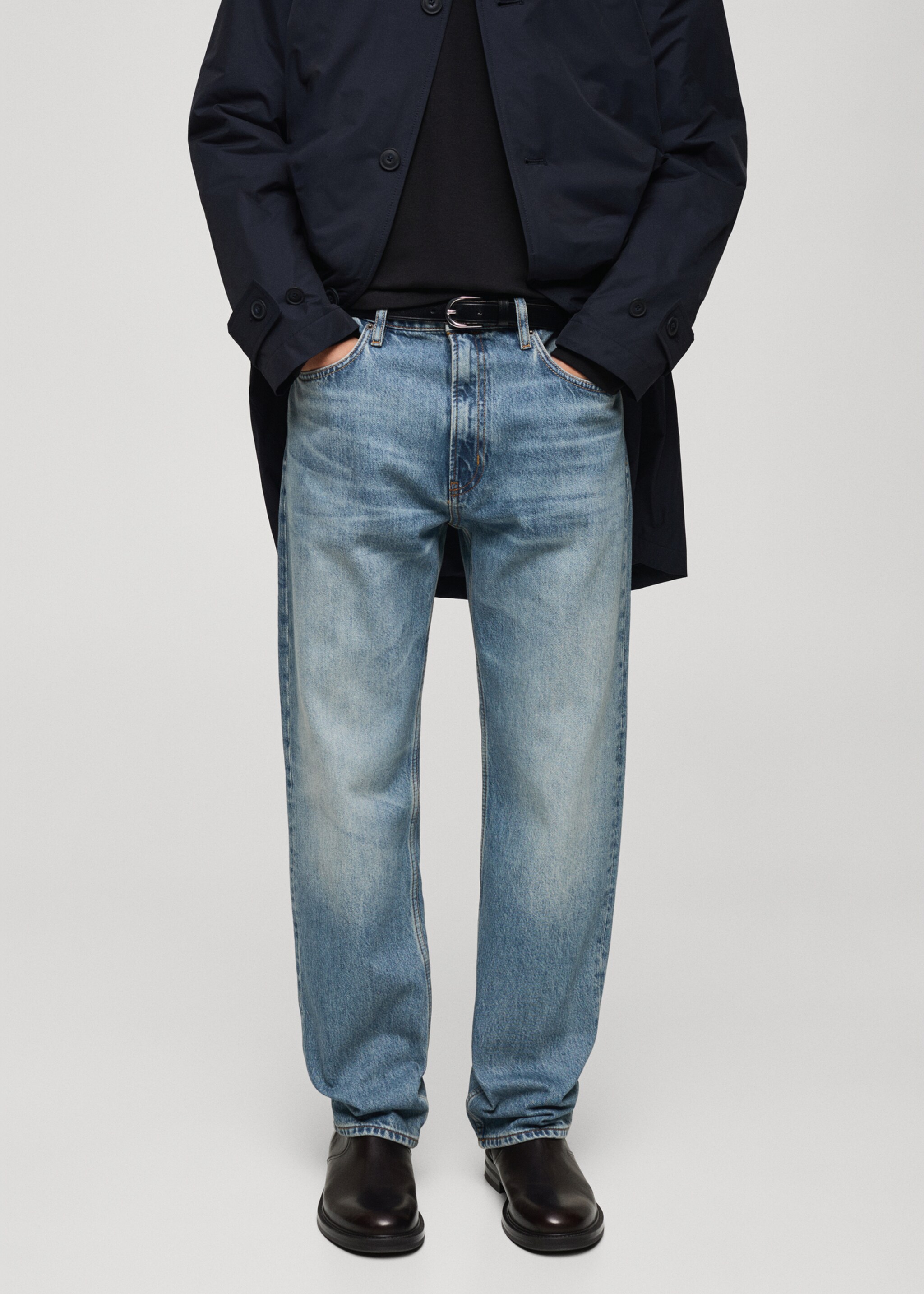 Moby straight-fit worn-effect jeans - Medium plane, Medium Blue. Ref: 87040619-00.