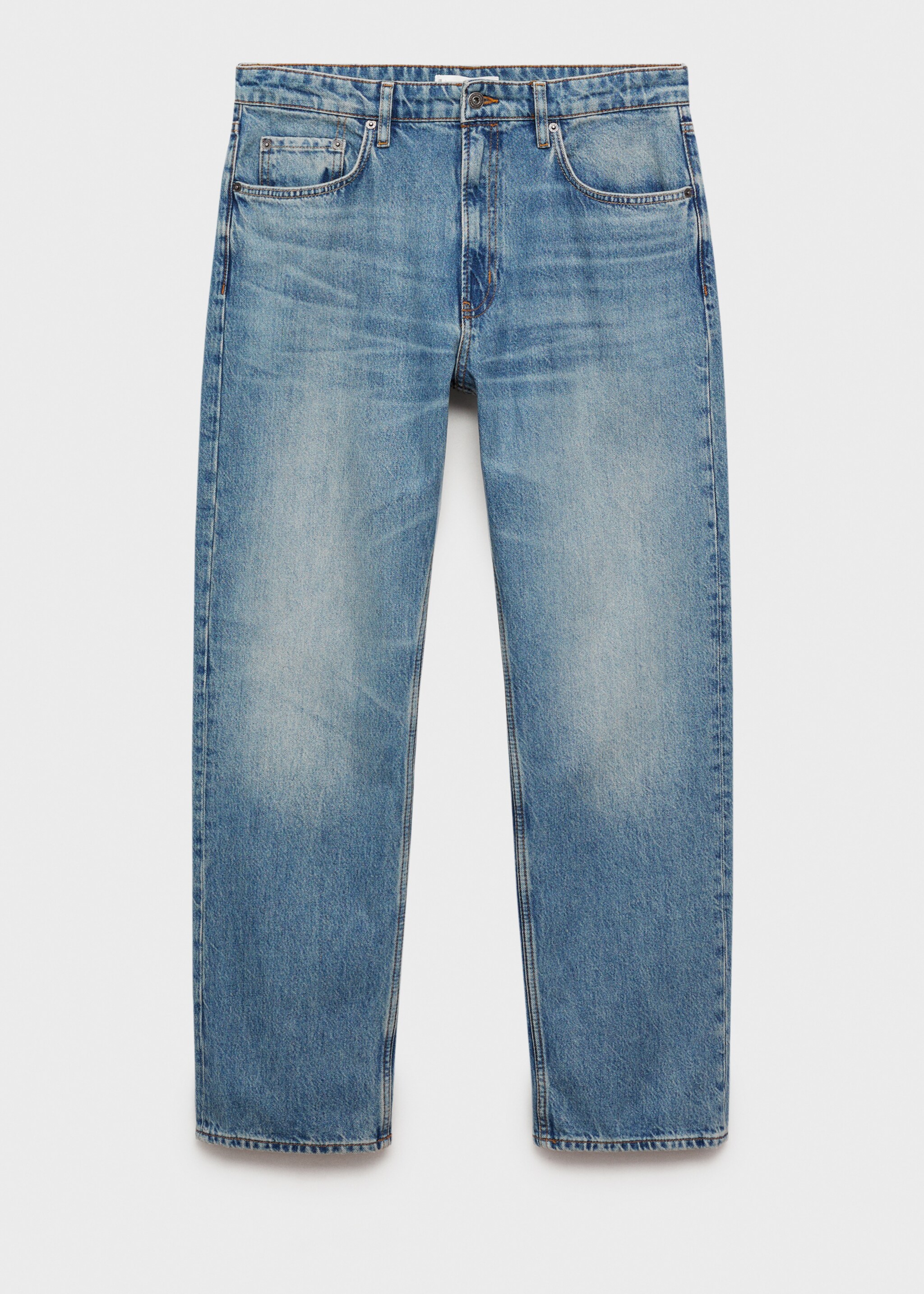 Moby straight-fit worn-effect jeans - Article without model, Medium Blue. Ref: 87040619-00.