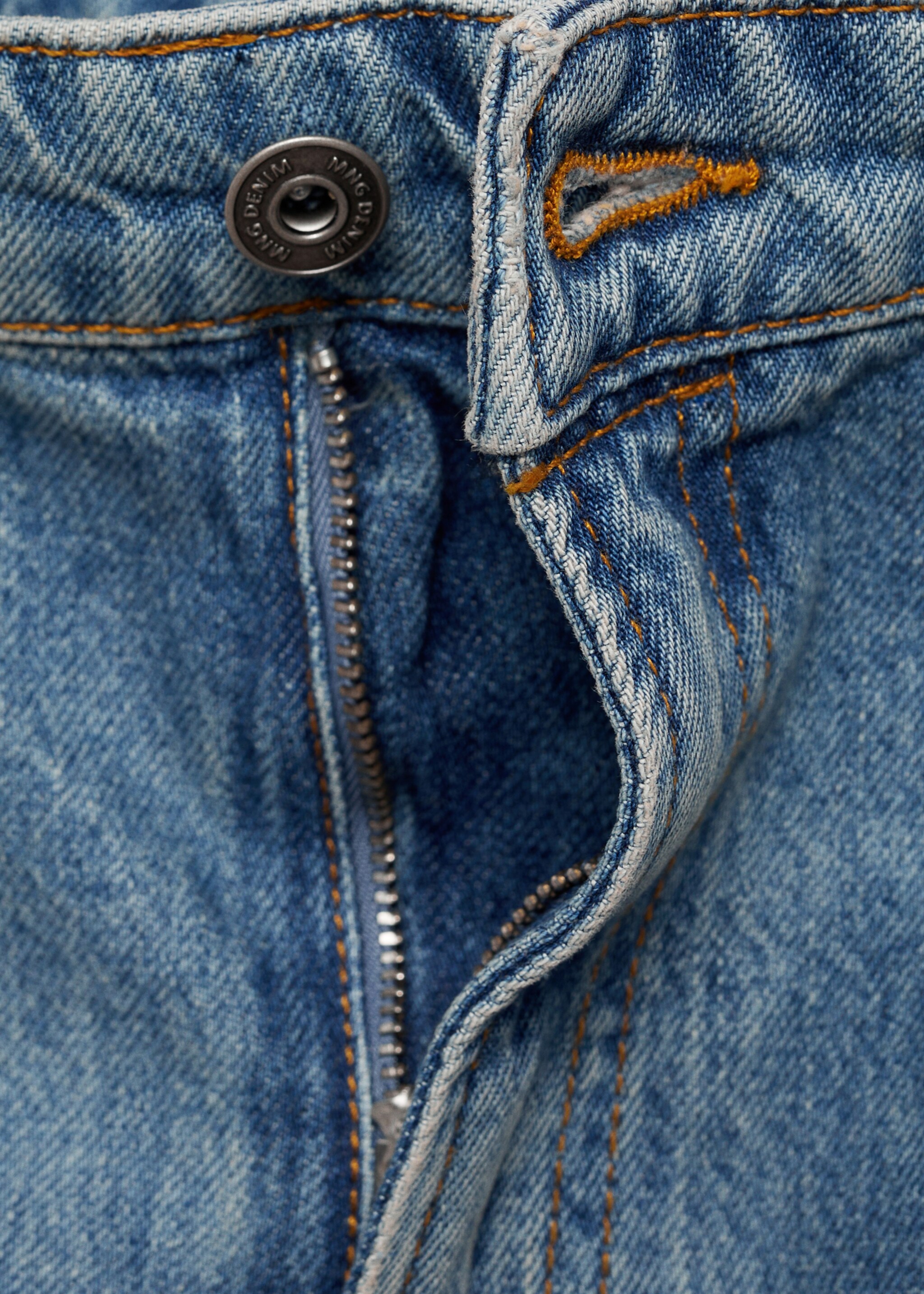 Moby straight-fit worn-effect jeans - Details of the article 8, Medium Blue. Ref: 87040619-00.