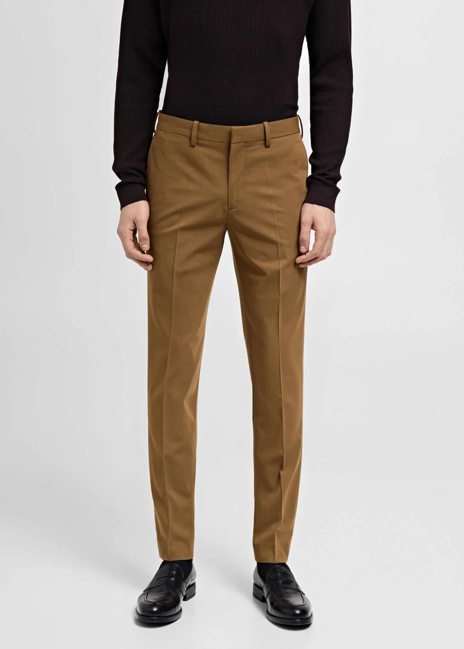 Stretch fabric super slim-fit suit trousers - Medium plane