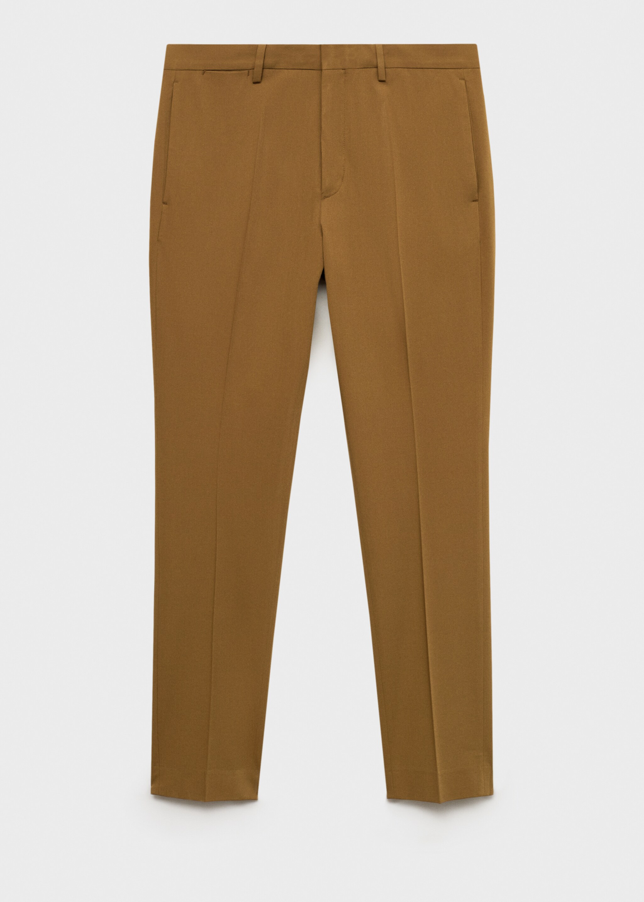 Stretch fabric super slim-fit suit trousers - Article without model, Ochre. Ref: 87040624-00.