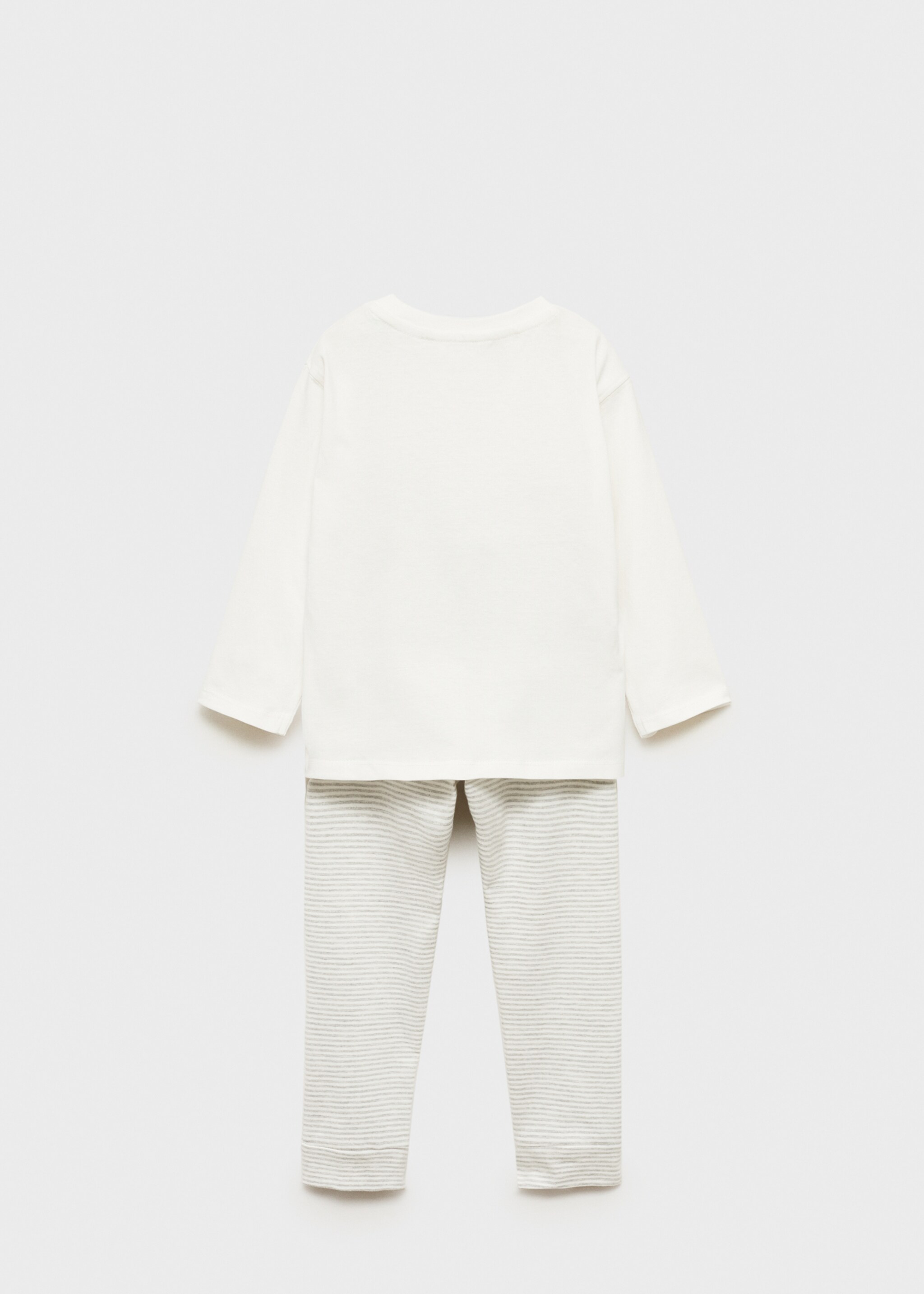 Bedruckter Pyjama - Rückseite des Artikels, Cremeweiß. Ref: 87040630-00.