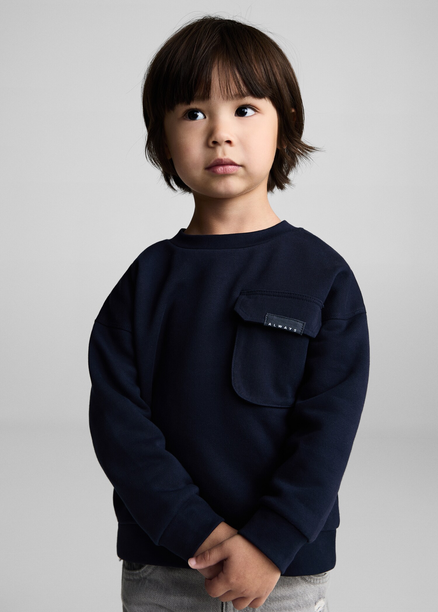 Katoenen sweatshirt met zak - Middenvlak