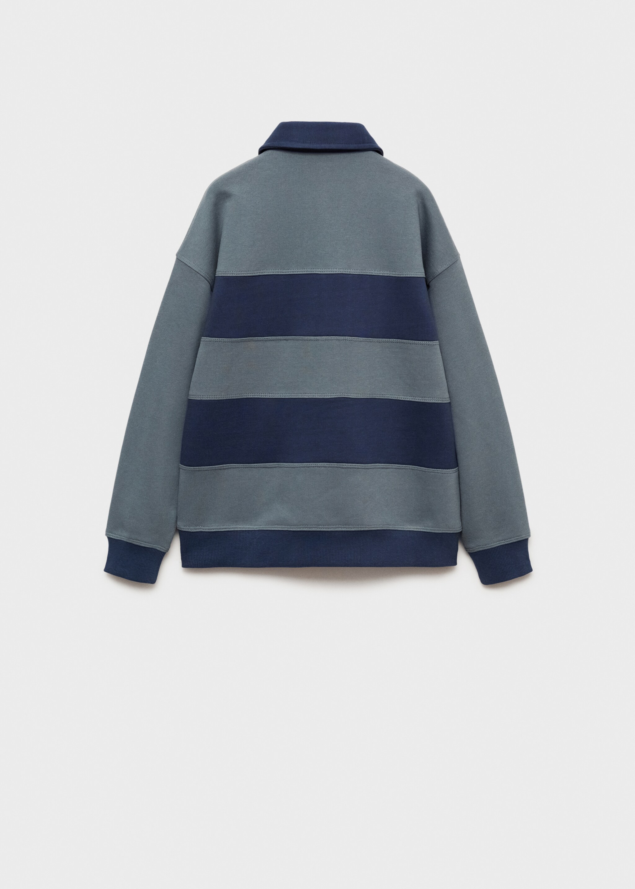 Striped polo sweatshirt - Reverse of the article, Dark Navy. Ref: 87040634-00.