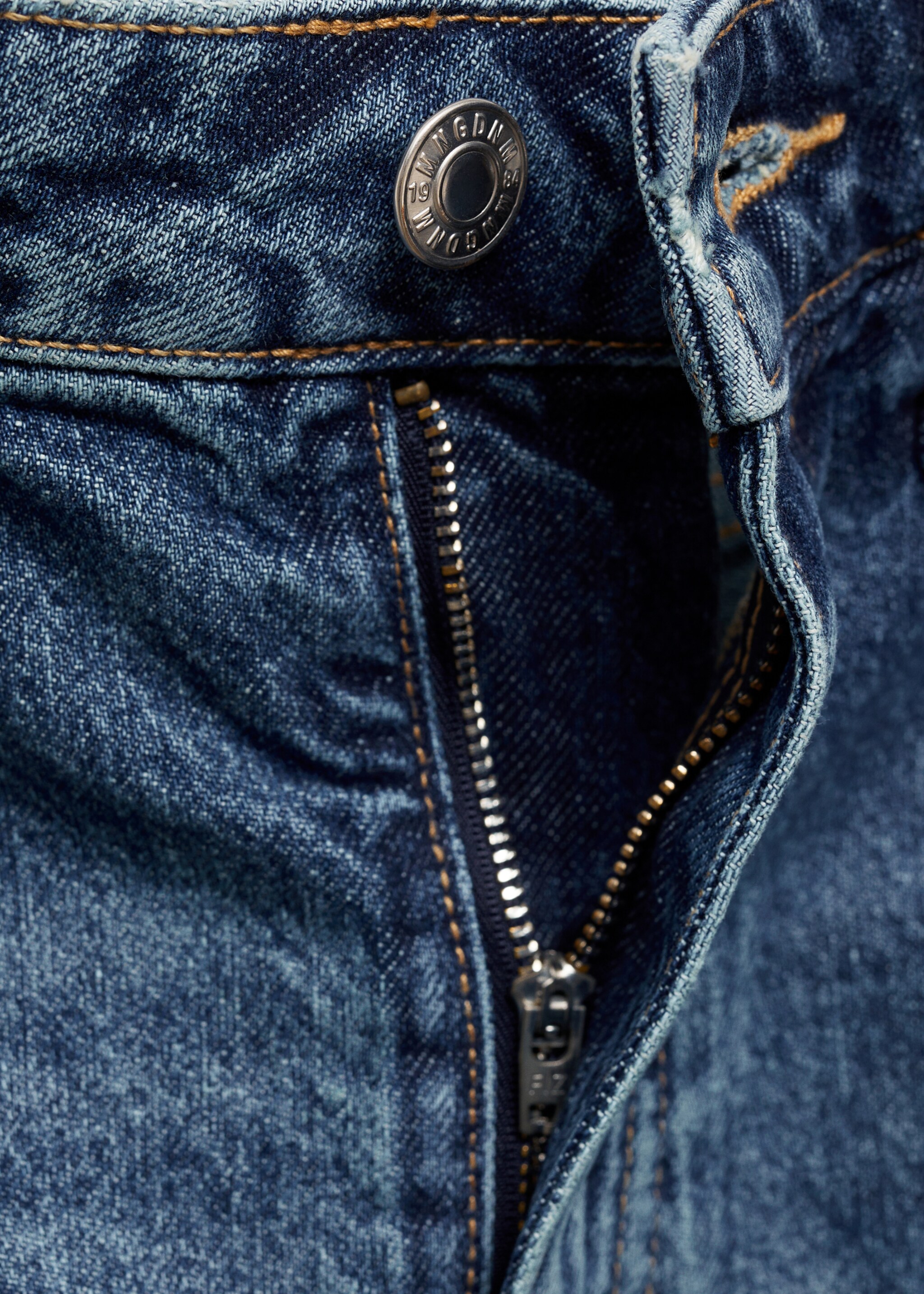 Denim midi-skirt - Details of the article 0, Dark Blue. Ref: 87040637-00.