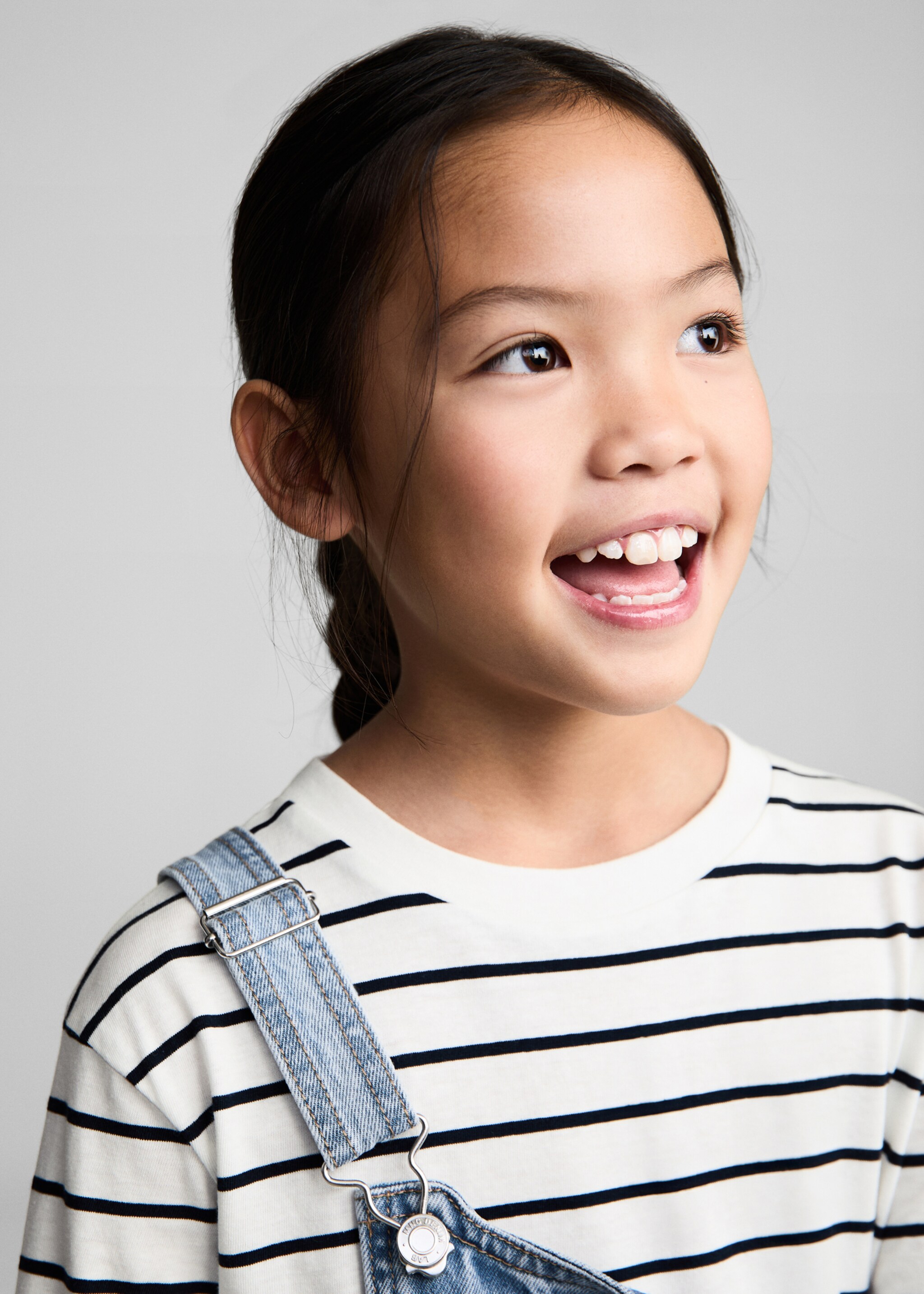 T-shirt coton à rayures - Détail de l'article 1, Blanc cassé. Ref: 87040641-00.