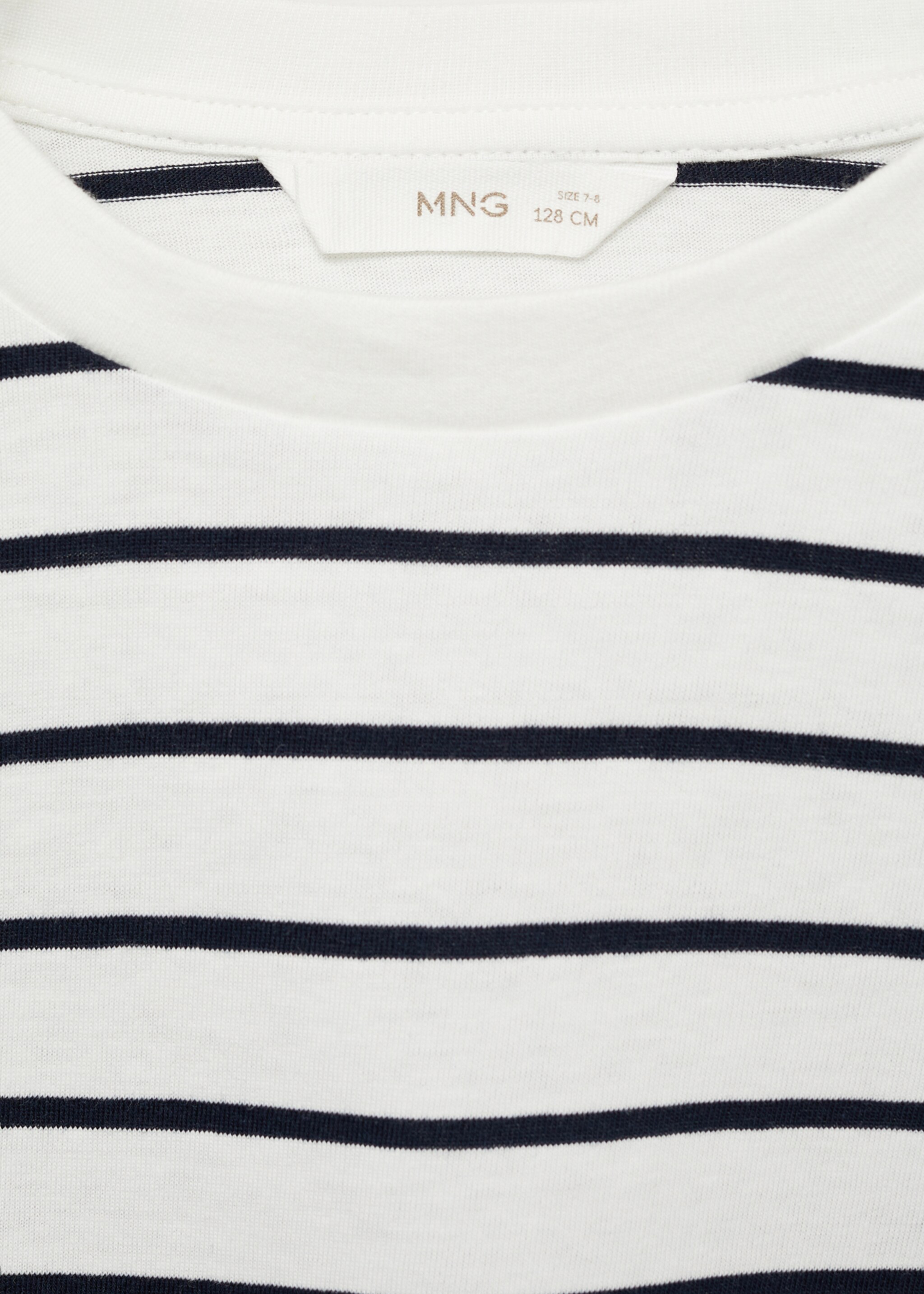 T-shirt coton à rayures - Détail de l'article 8, Blanc cassé. Ref: 87040641-00.