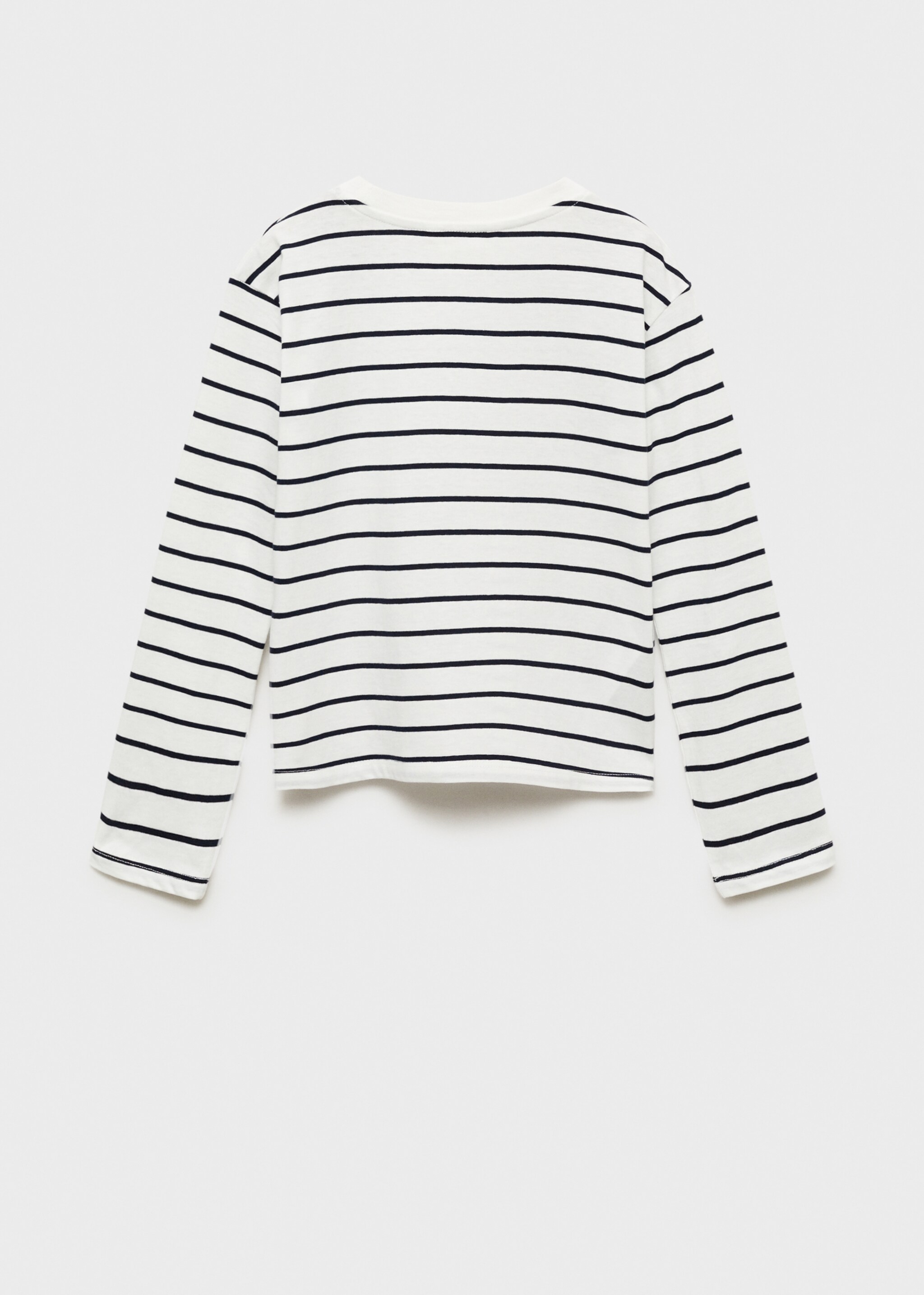 T-shirt coton à rayures - Verso de l’article, Blanc cassé. Ref: 87040641-00.