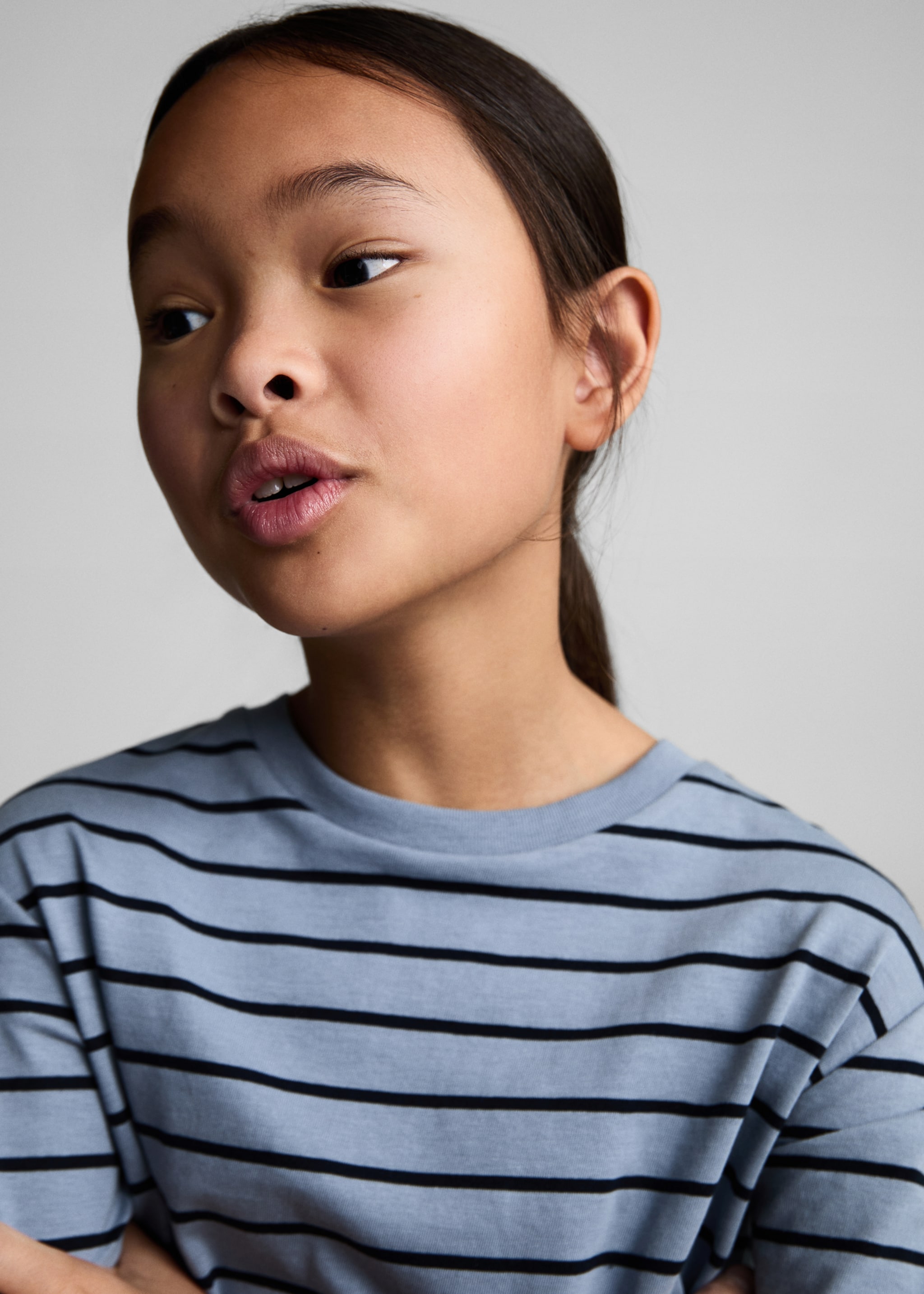 Maglietta cotone righe - Dettaglio dell'articolo 1, Blu. Ref: 87040641-00.