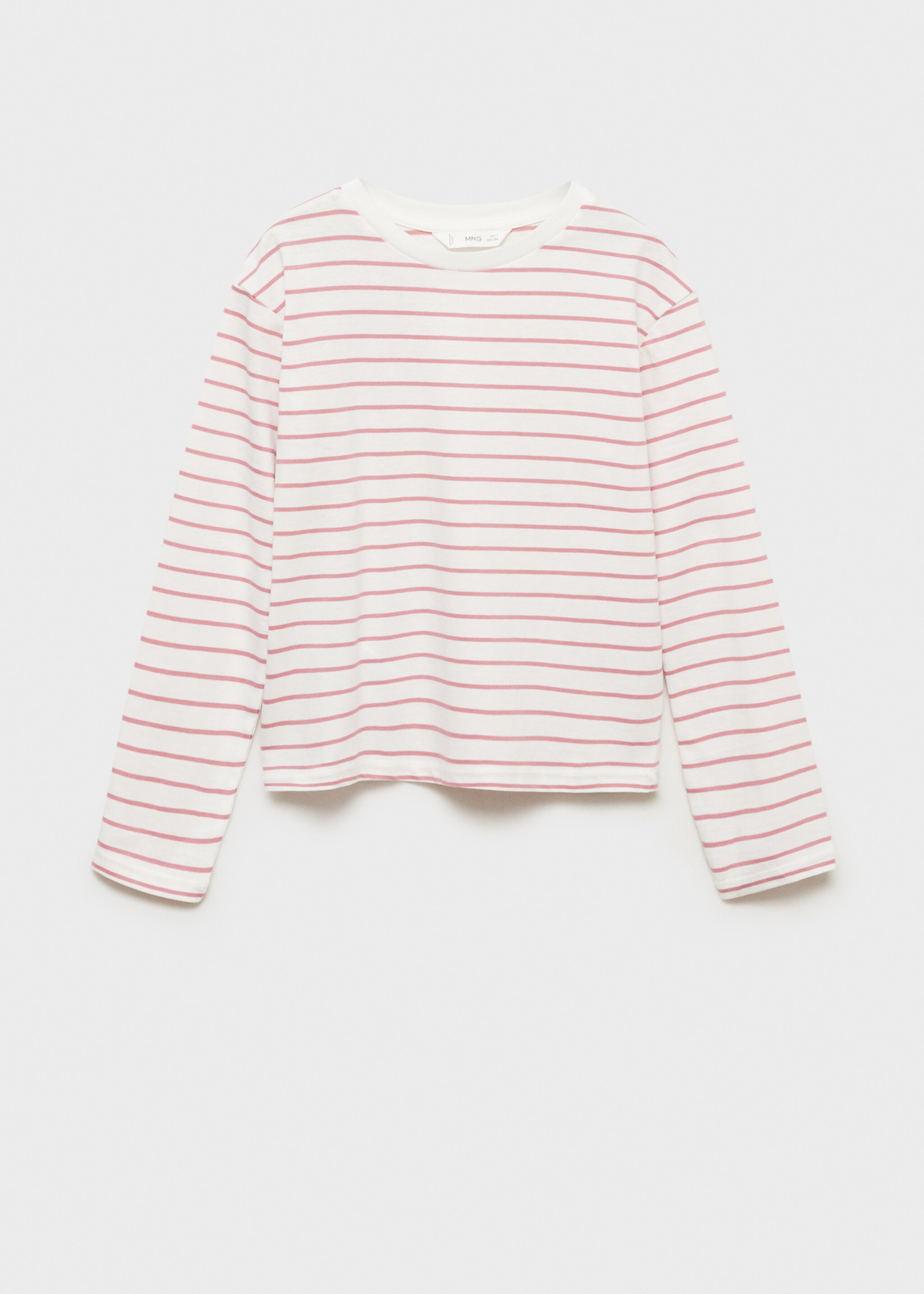 Randig bomull t-shirt - Artikel utan modell, Rosa. Ref: 87040641-00.