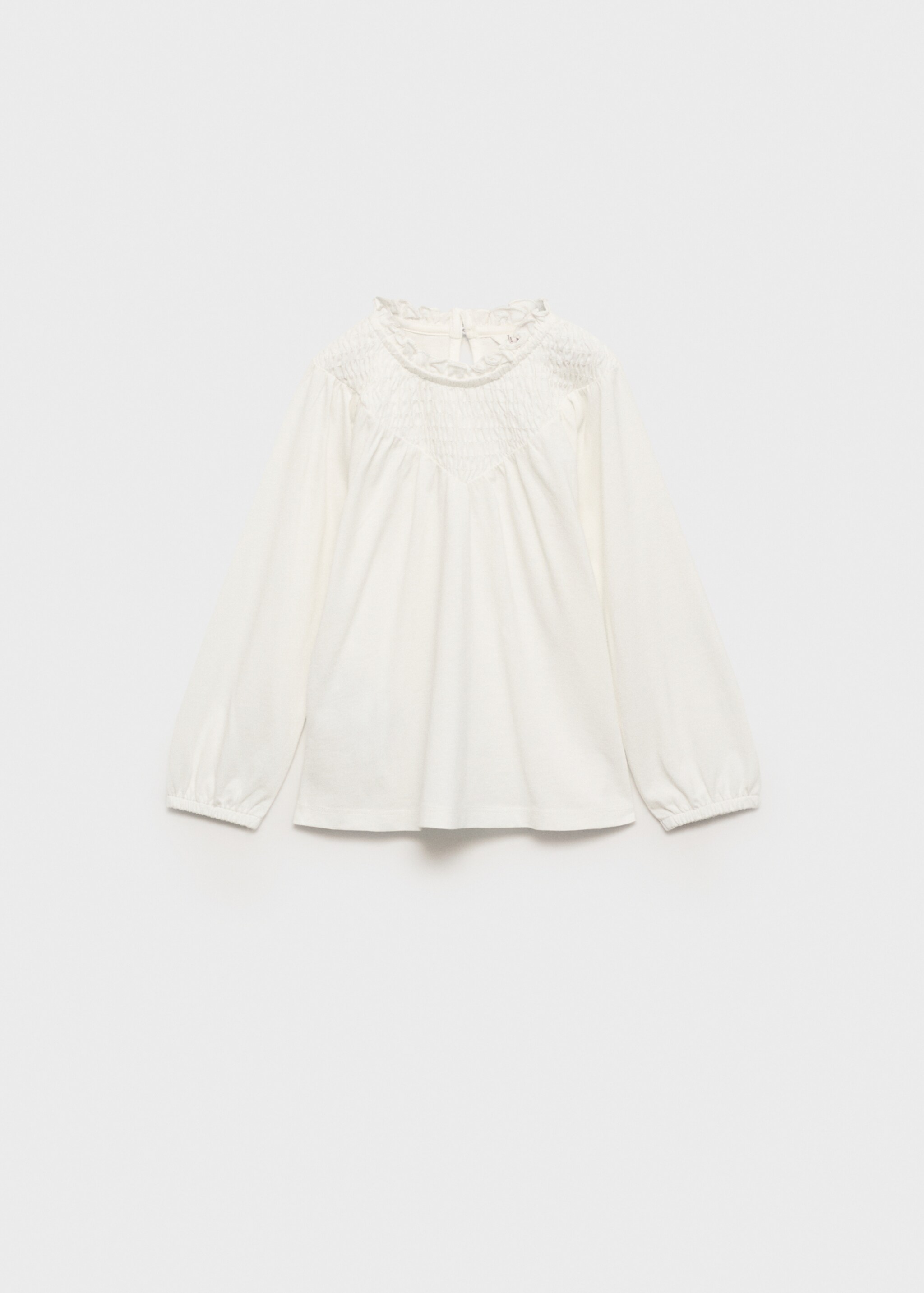 T-shirt col froncé - Article sans modèle, Blanc cassé. Ref: 87040643-00.