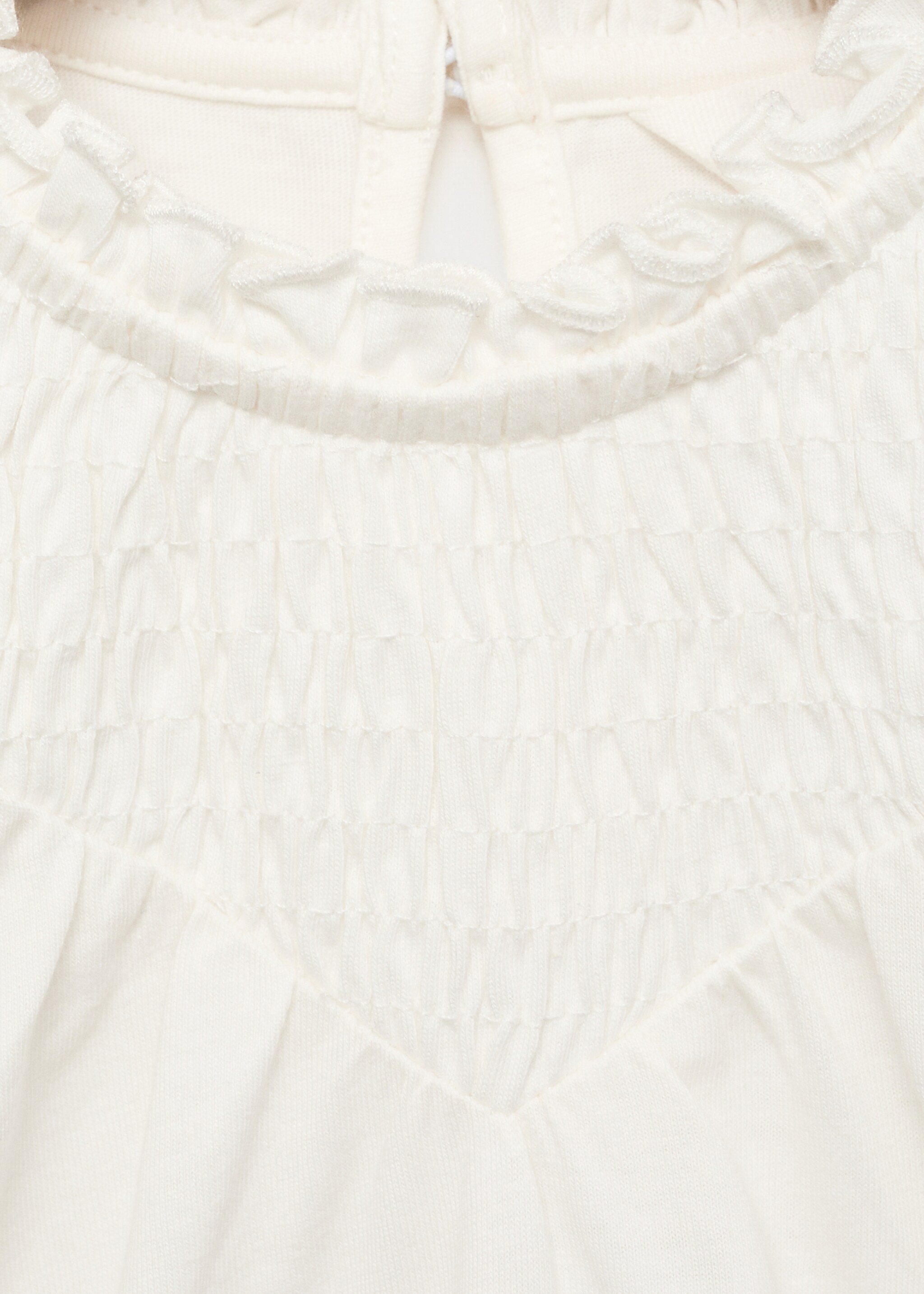 T-shirt col froncé - Détail de l'article 8, Blanc cassé. Ref: 87040643-00.