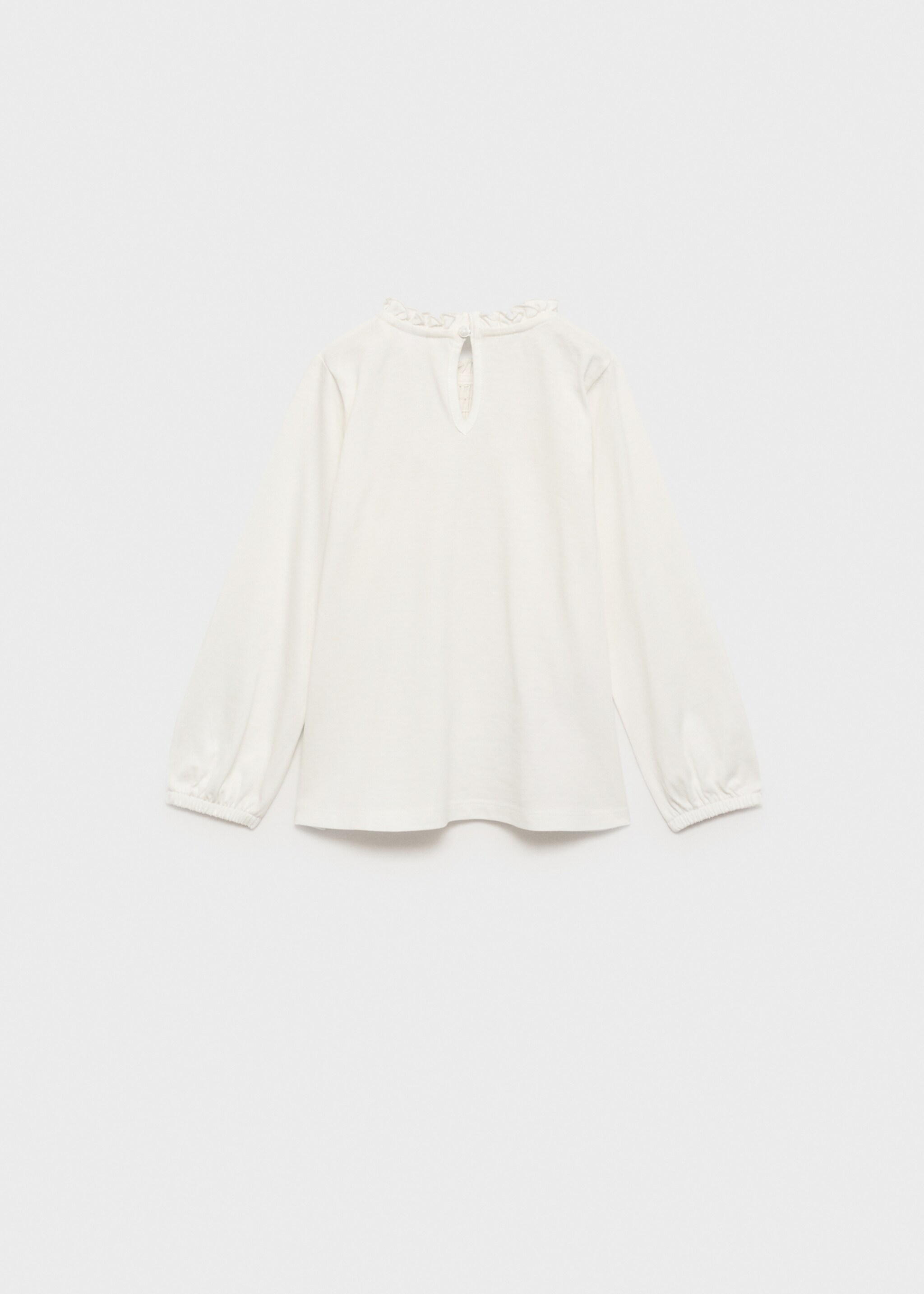 T-shirt col froncé - Verso de l’article, Blanc cassé. Ref: 87040643-00.