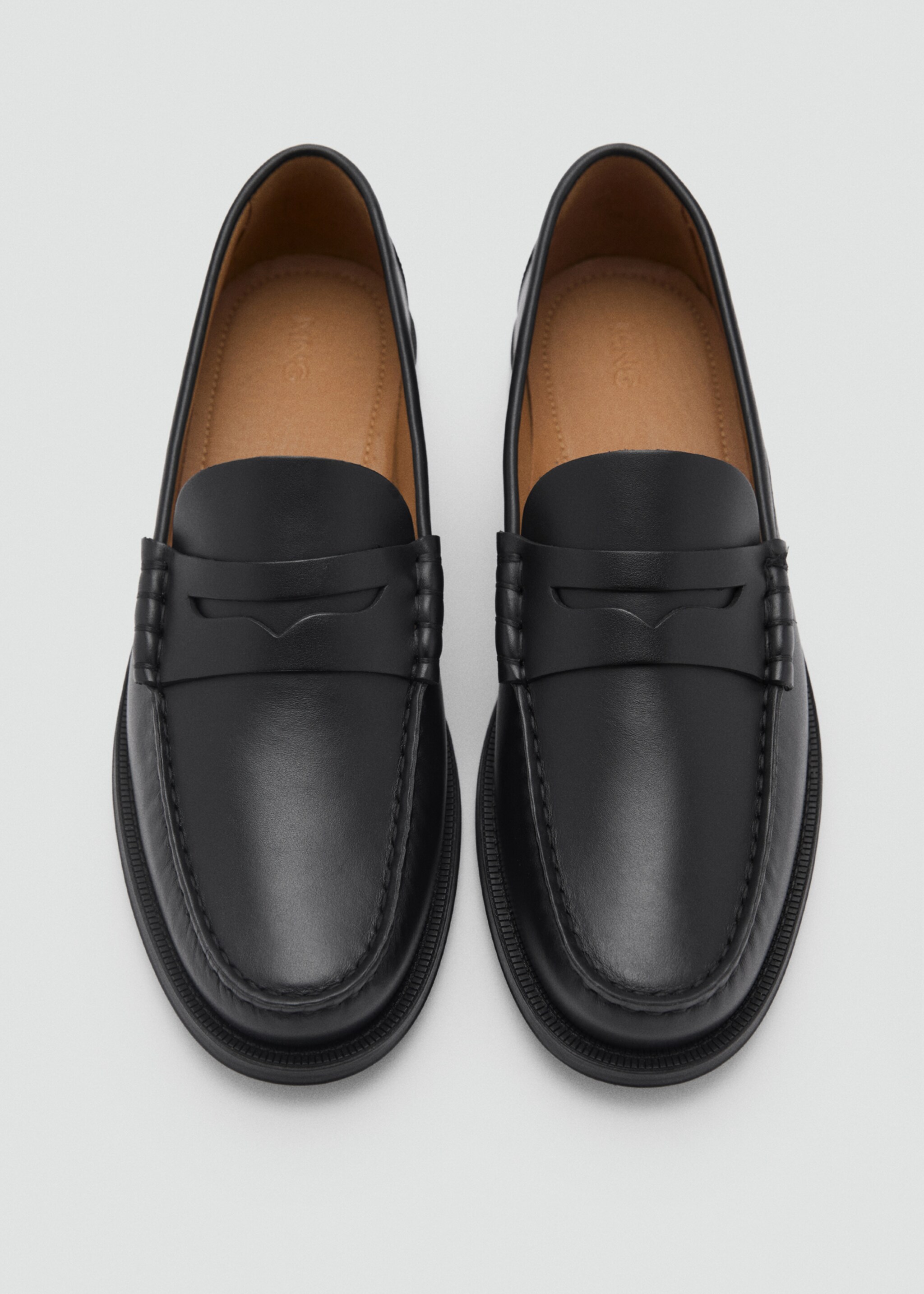 Leather penny loafers - Details of the article 2, Black. Ref: 87040651-00.