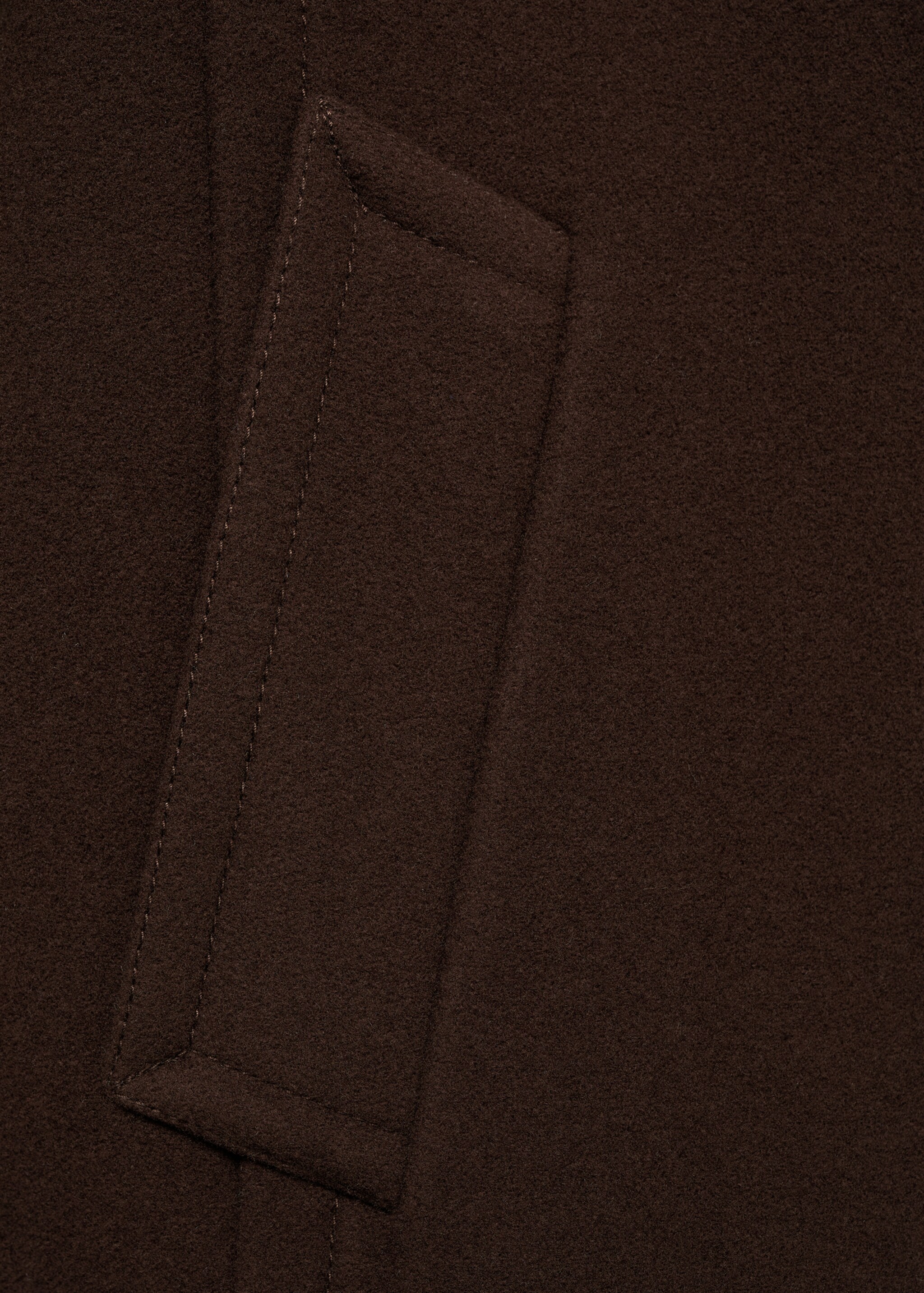 Kurzer Mantel aus Schurwolle - Detail des Artikels 0, Schokolade. Ref: 87040652-00.