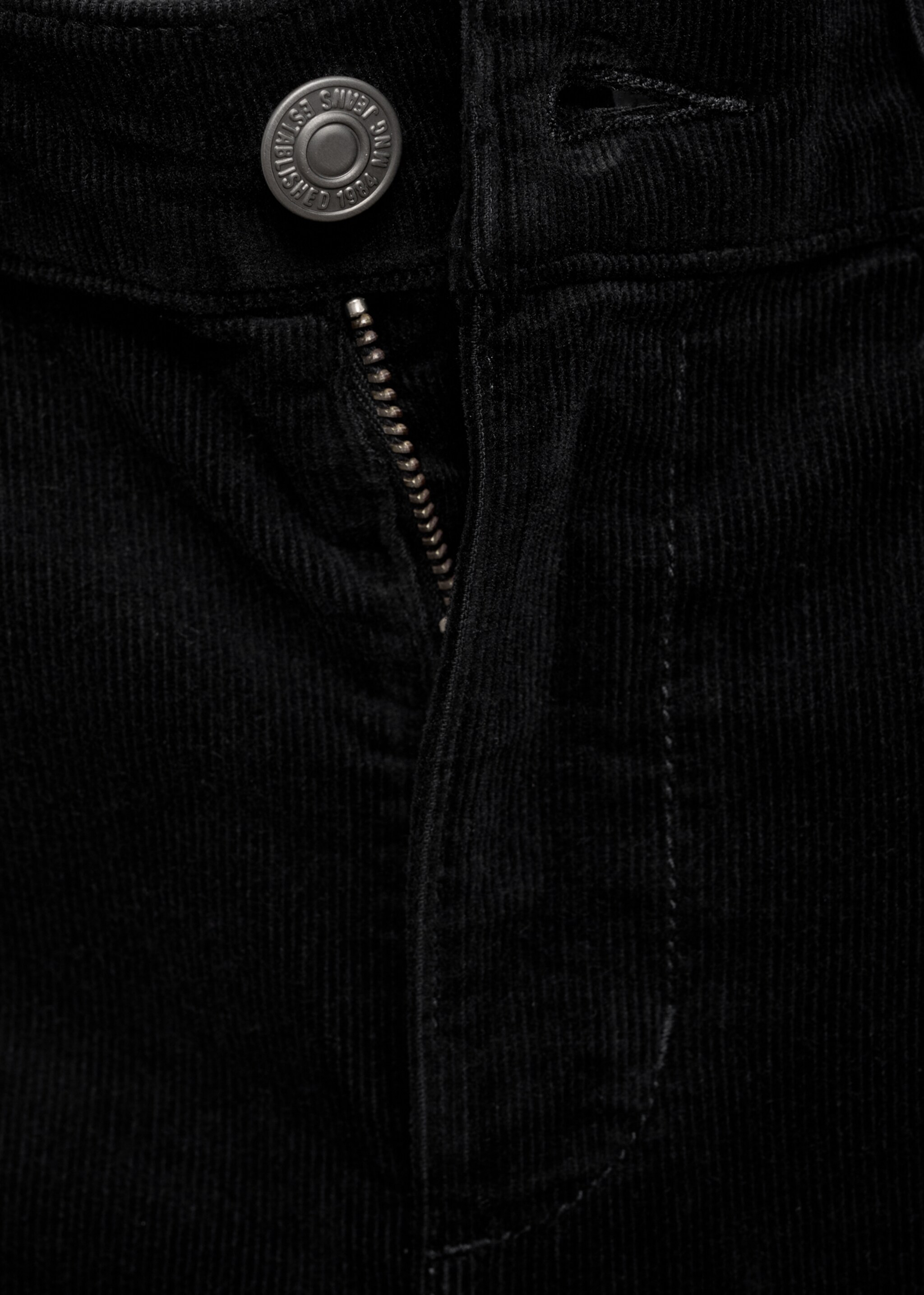 Jean Sienna flare crop velours côtelé - Détail de l'article 8, Black denim. Ref: 87040656-00.