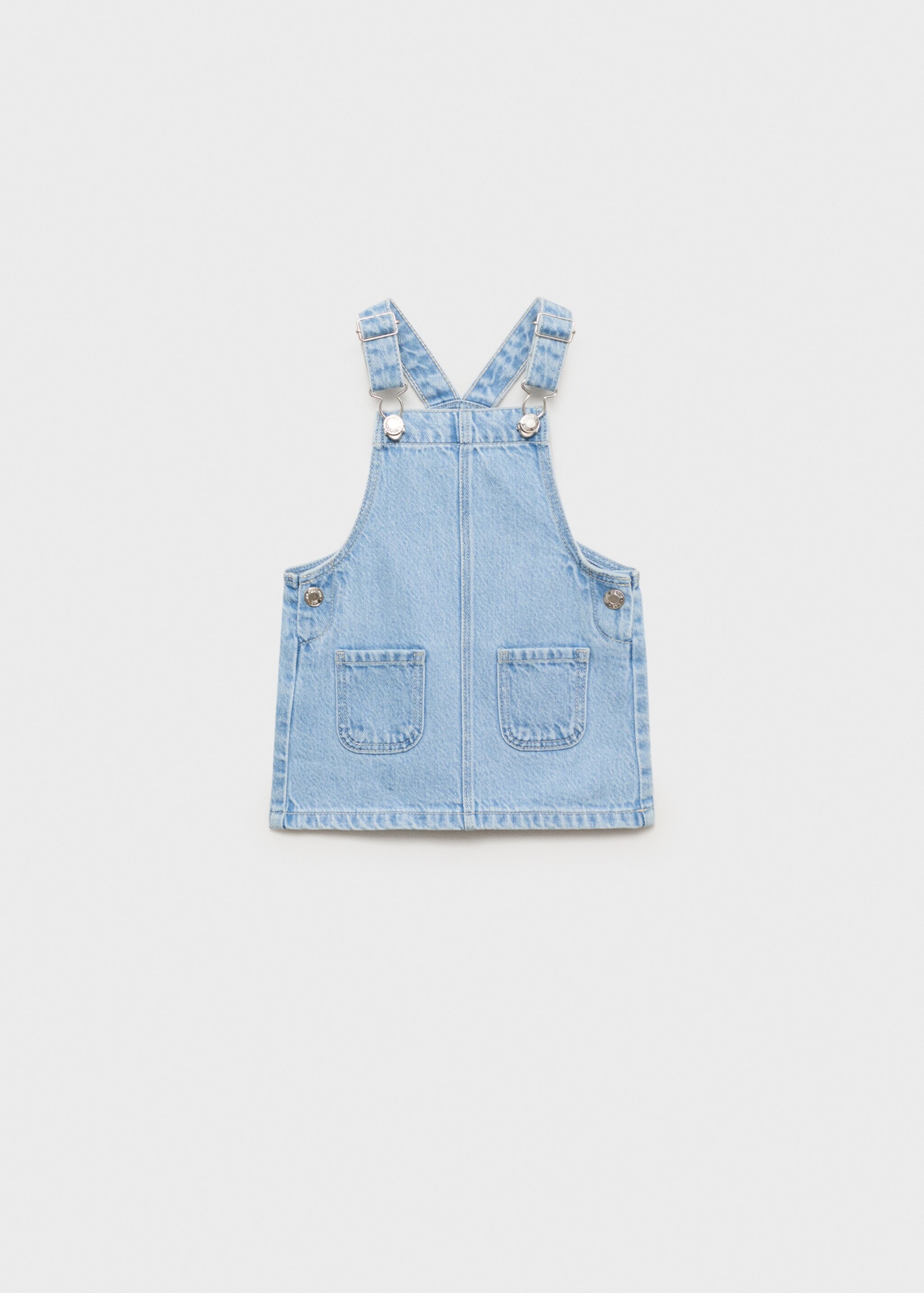 Kurzer Jeans-Latzrock - Artikel ohne Model, Hellblau. Ref: 87041046-00.