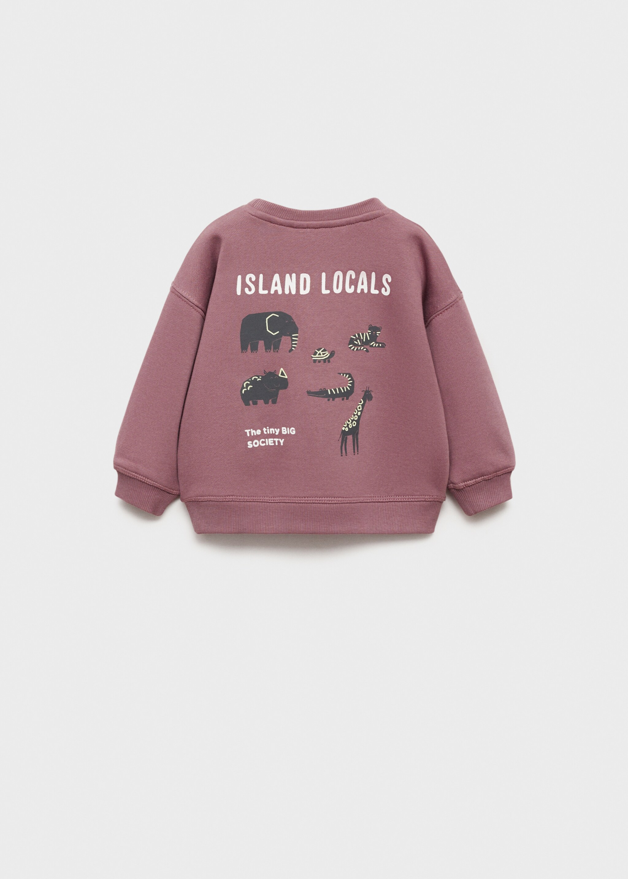 Printed animal sweatshirt - Reverse of the article, Cherry. Ref: 87041049-00.