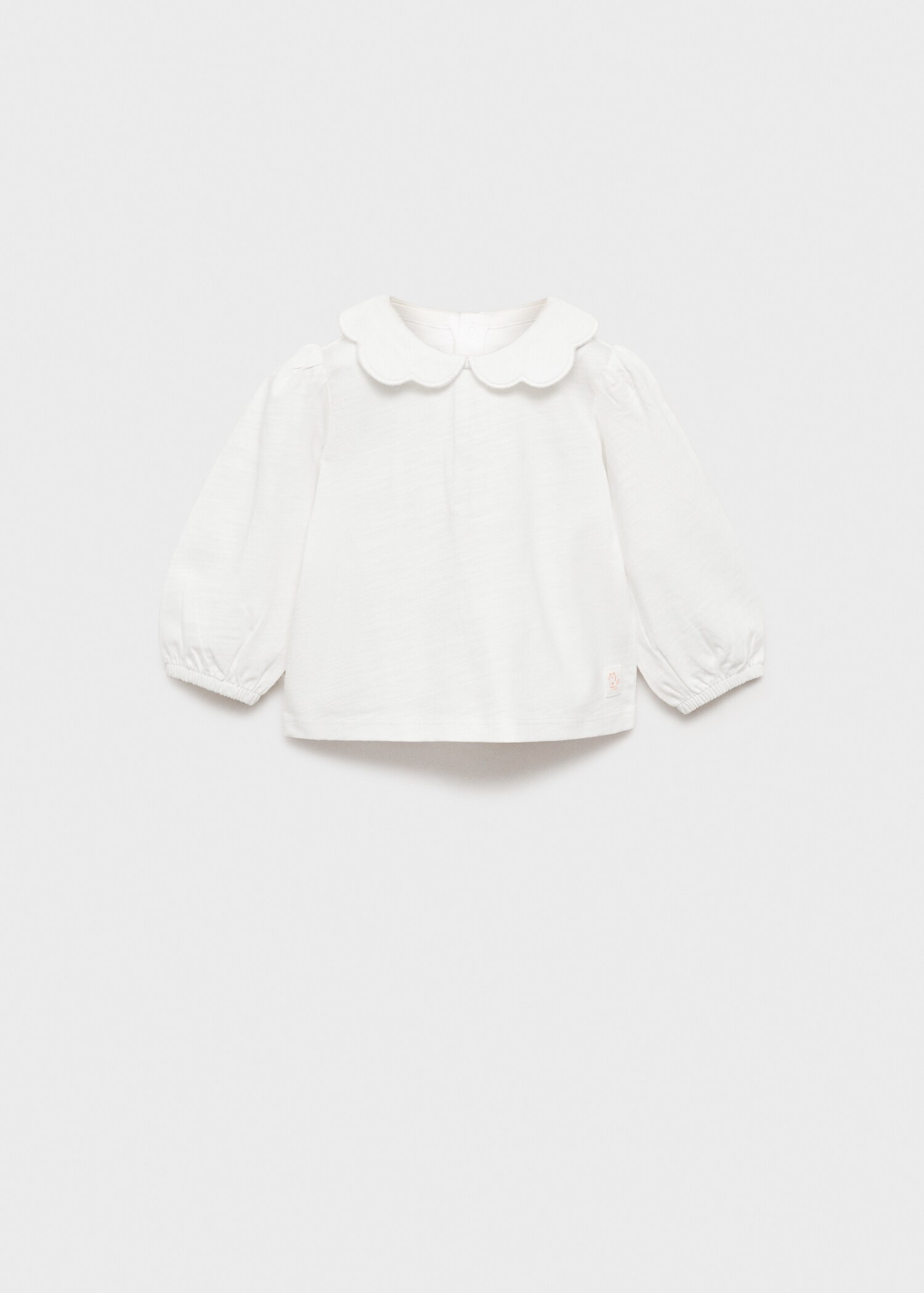 Baumwoll-T-Shirt mit Babydoll-Kragen - Artikel ohne Model