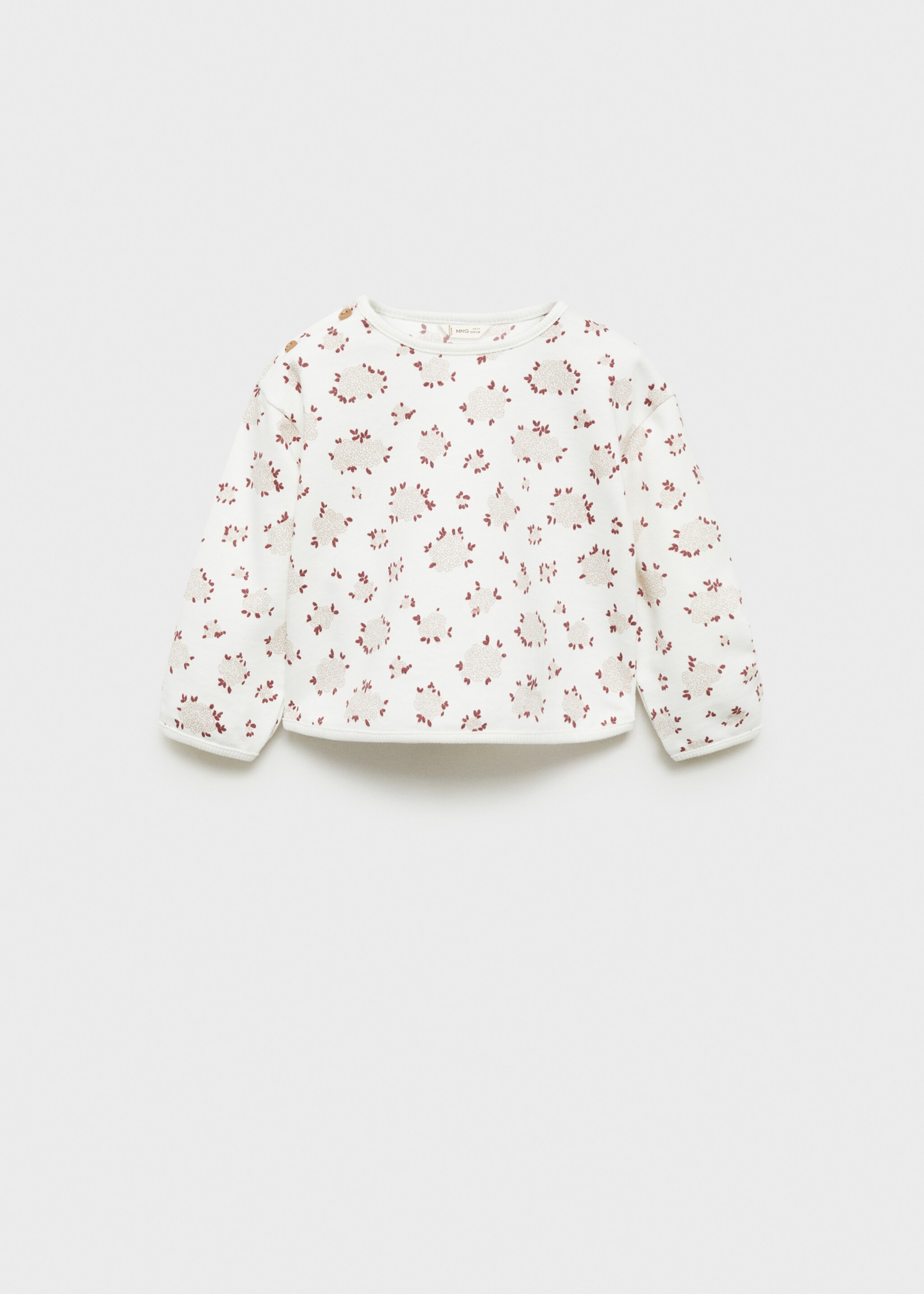 Floral printed sweatshirt - Article without model, Pink. Ref: 87041053-00.