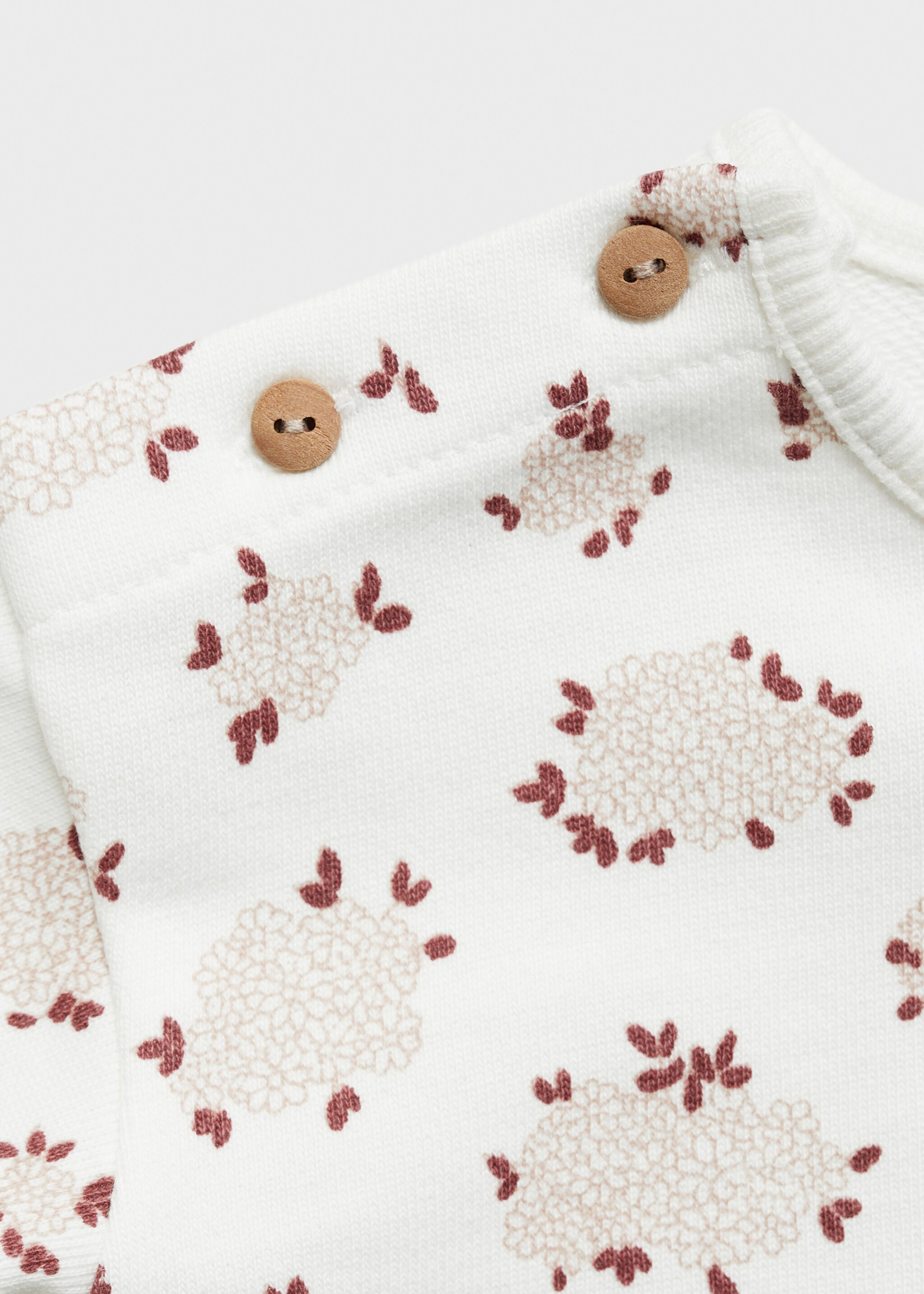 Floral printed sweatshirt - Details of the article 8, Pink. Ref: 87041053-00.
