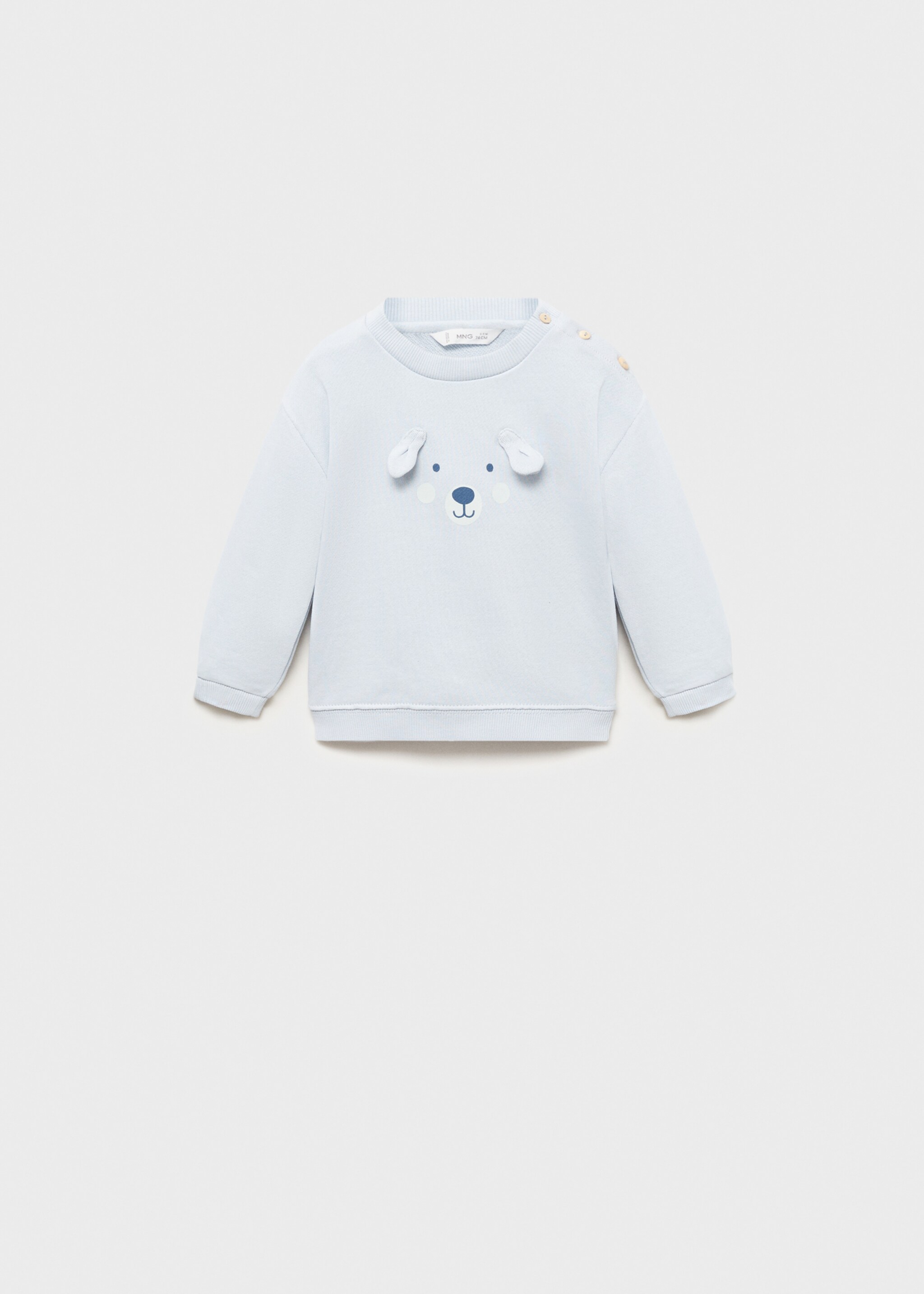 Sweat-shirt en coton à décorations en relief - Article sans modèle, Bleu. Ref: 87041057-00.