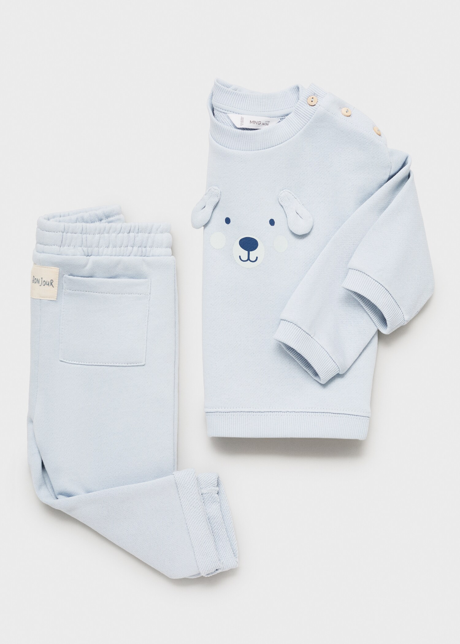 Sweat-shirt en coton à décorations en relief - Détail de l'article 0