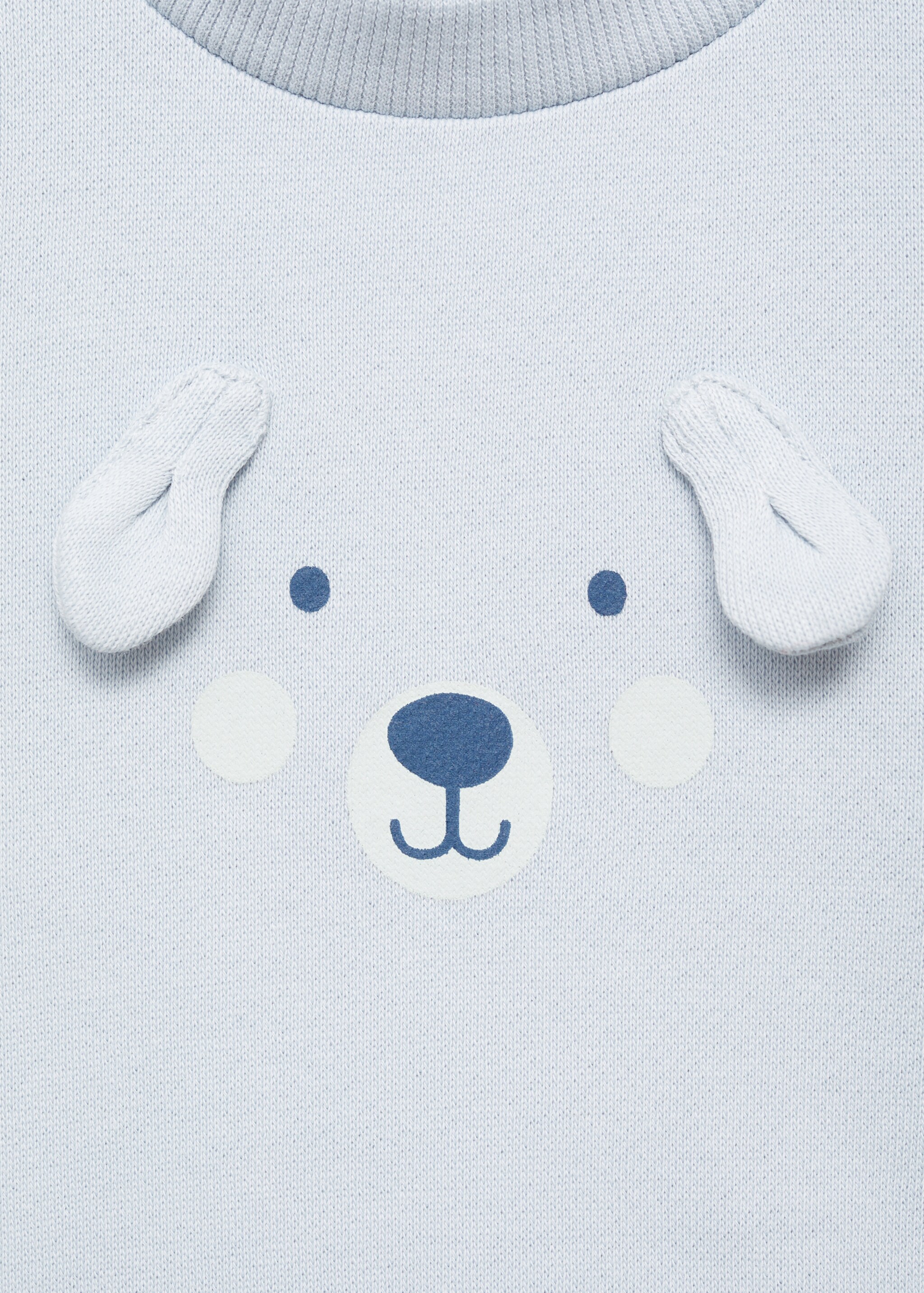 Sweat-shirt en coton à décorations en relief - Détail de l'article 8, Bleu. Ref: 87041057-00.