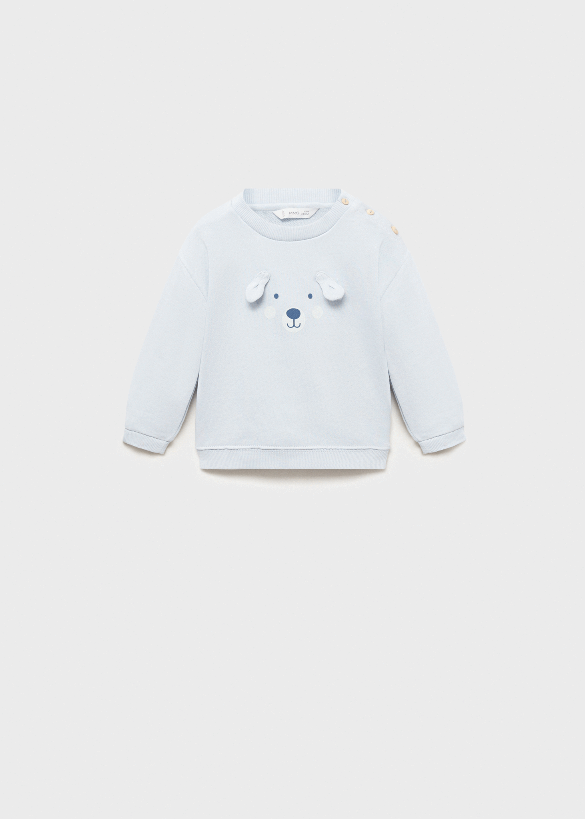 Sweat-shirt en coton à décorations en relief - Détail de l'article 9, Bleu. Ref: 87041057-00.