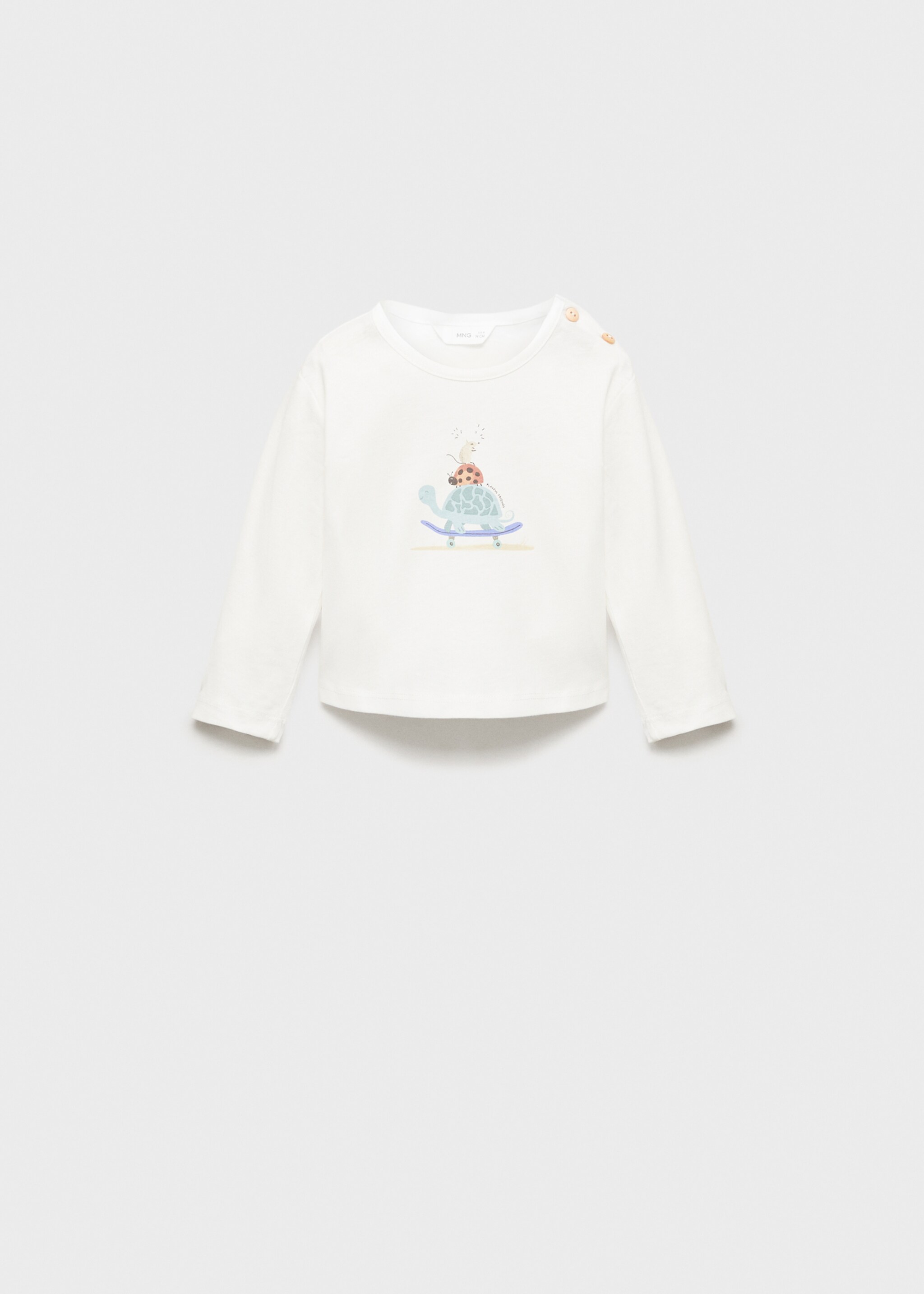 Cotton printed T-shirt - Article without model, Off White. Ref: 87041058-00.