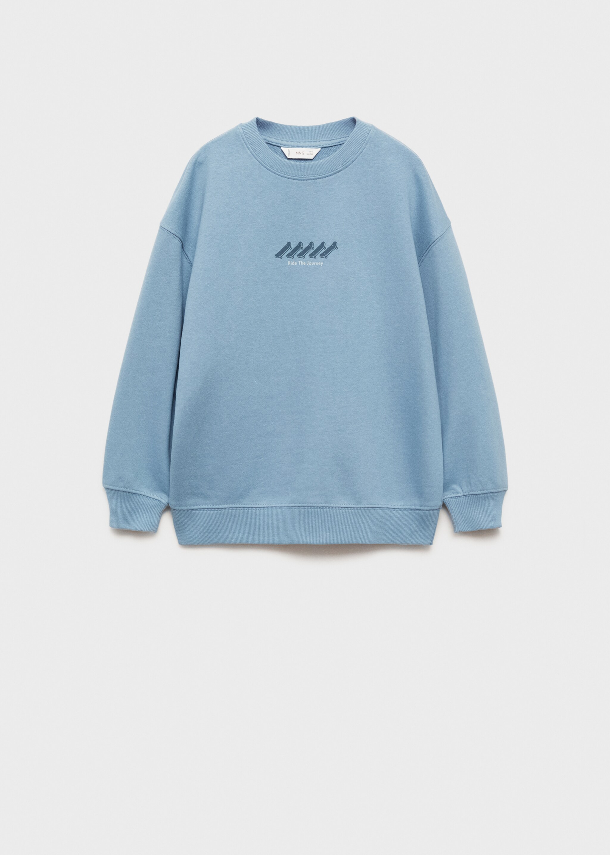 Printed cotton sweatshirt - Article without model, Blue. Ref: 87041512-00.