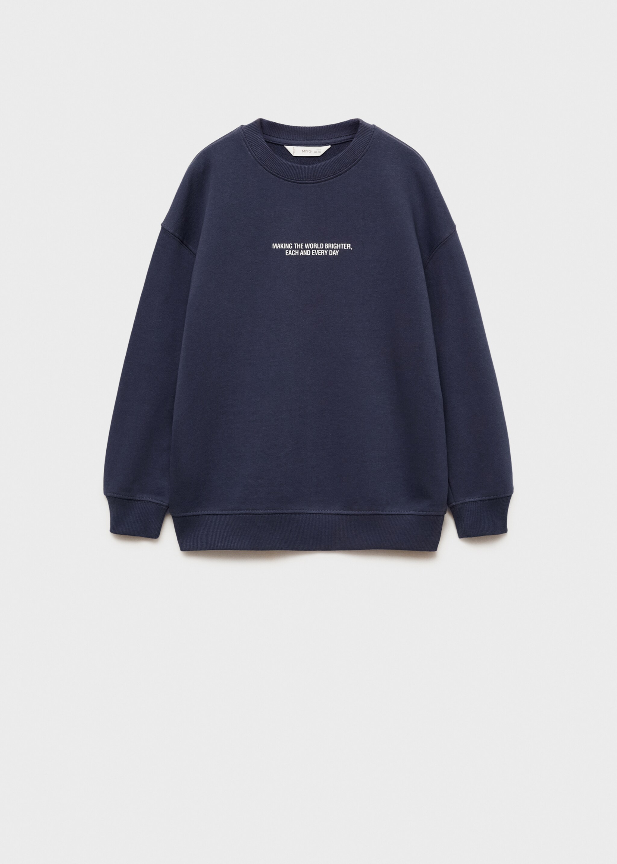 Printed cotton sweatshirt - Article without model, Dark Navy. Ref: 87041512-00.