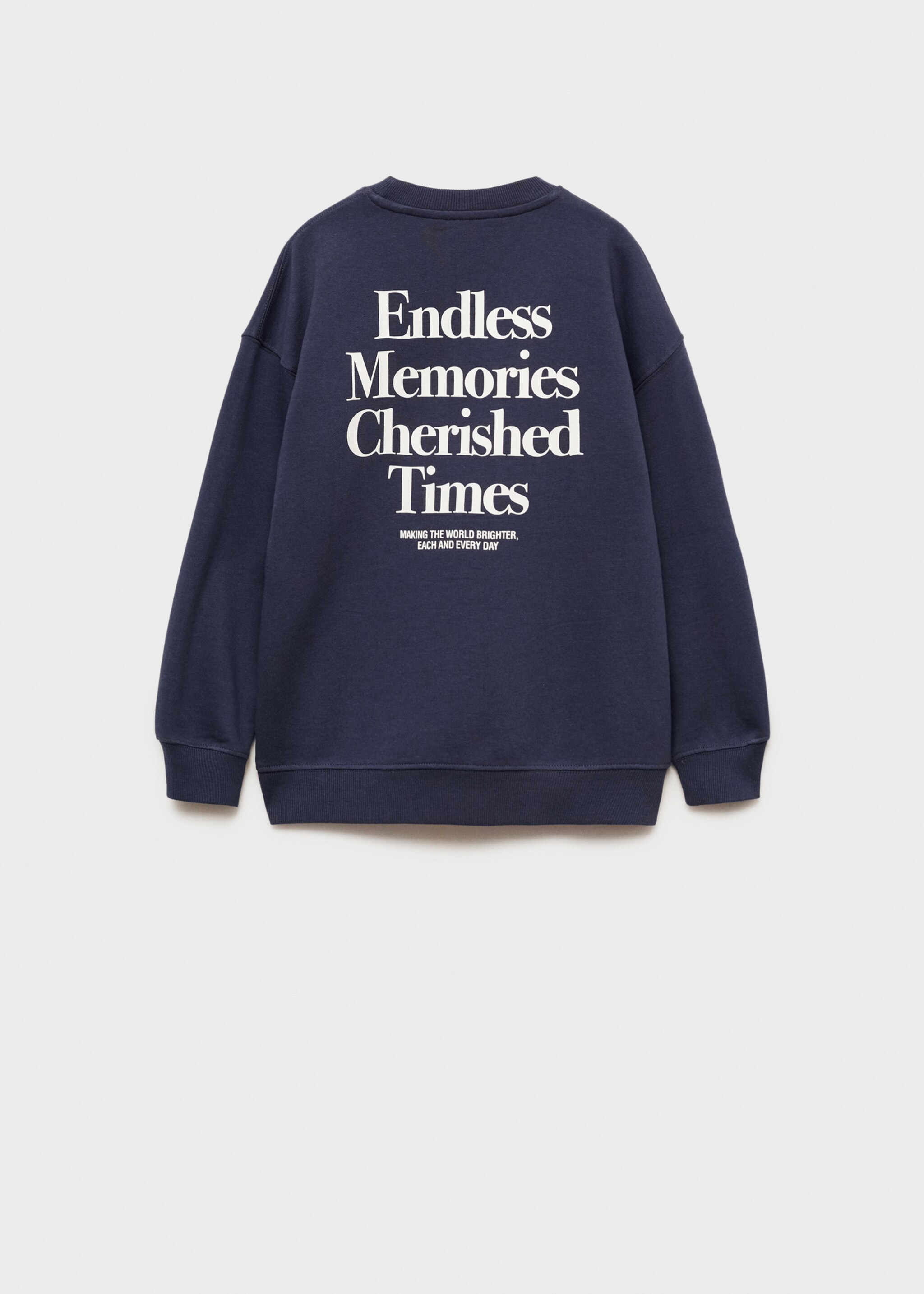 Printed cotton sweatshirt - Reverse of the article, Dark Navy. Ref: 87041512-00.