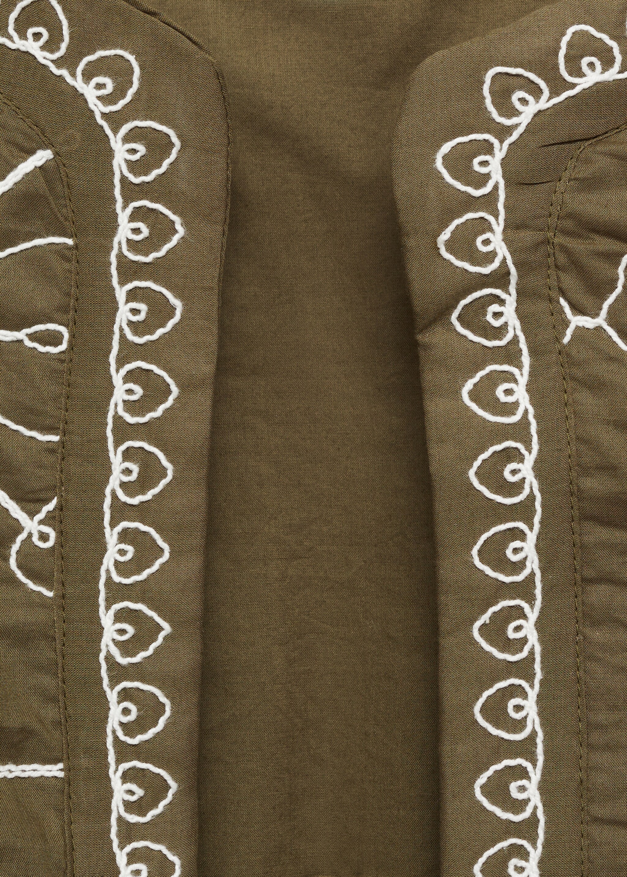 Quilted cotton jacket - Details of the article 8, Olive Green. Ref: 87041514-00.