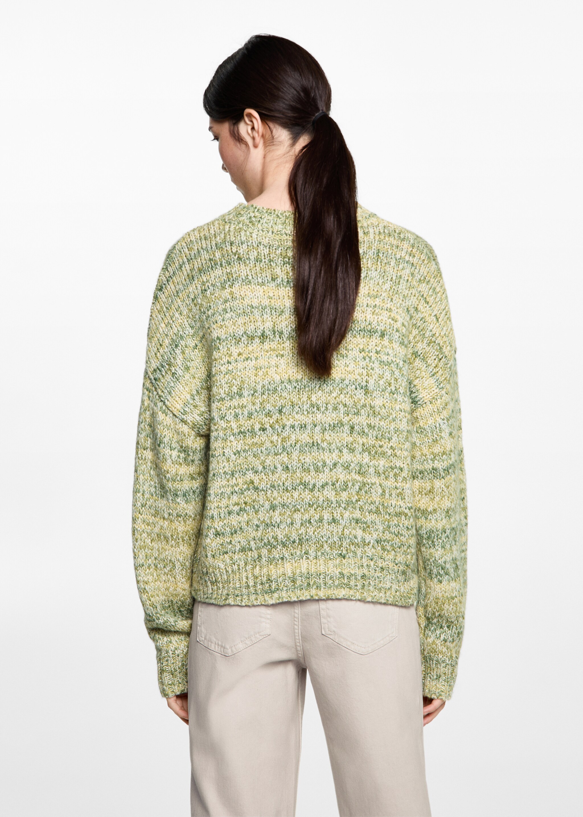 Jersei punt jaspiat - Revers de l'article, Verd pastel. Ref: 87041517-00.