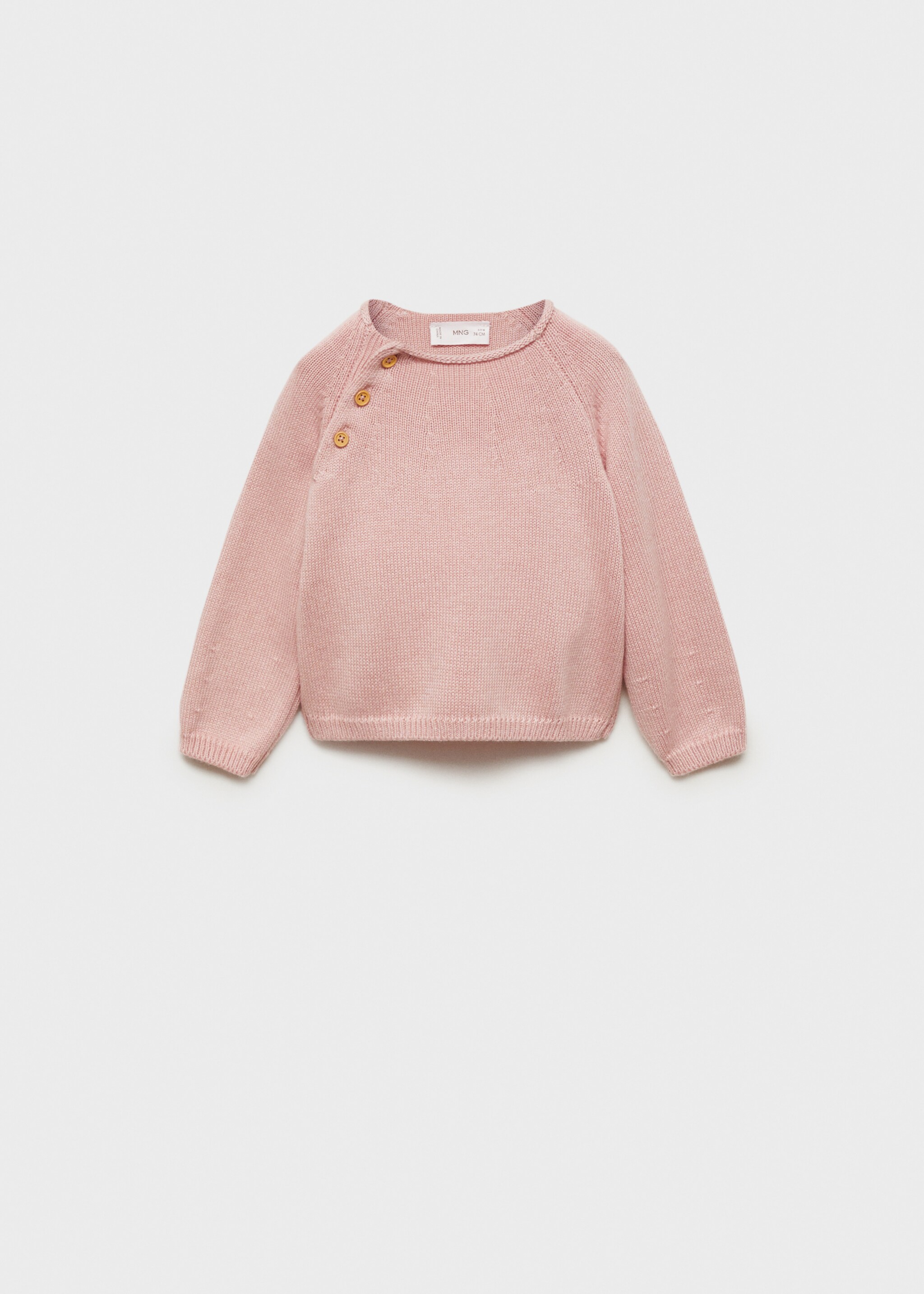 Buttons detail knit sweater - Article without model, Pink. Ref: 87041520-00.
