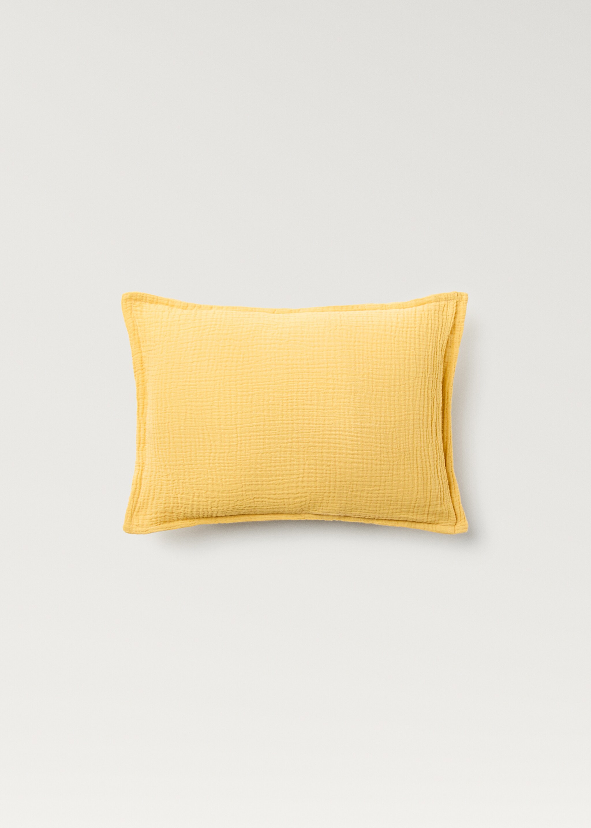 Gauze children's cushion cover 30x40 cm - Details of the article 1, Yellow. Ref: 87041524-00.