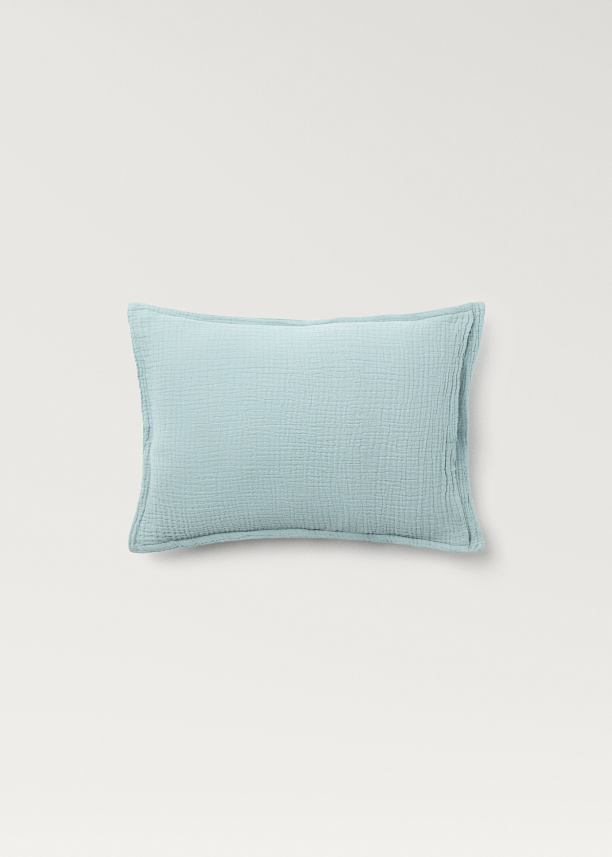 Gauze children's cushion cover 30x40 cm - Details of the article 1, Mint Green. Ref: 87041524-00.